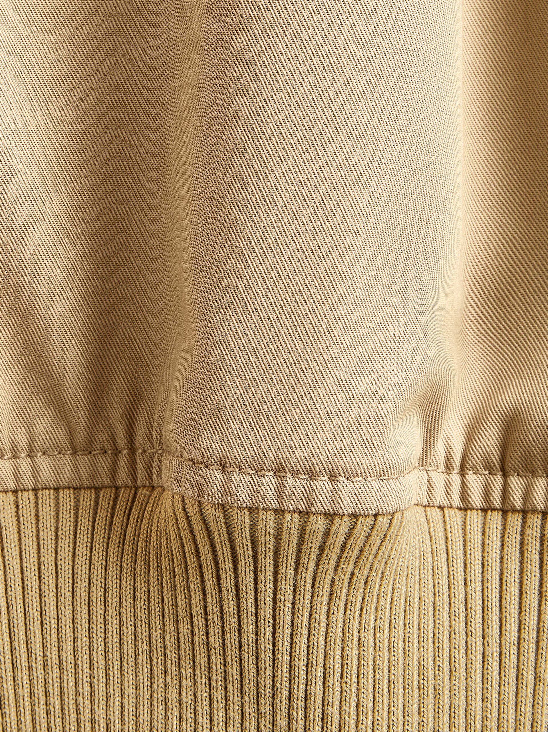 Bottega Veneta beige bomber jacket with removable Intrecciato leather collar