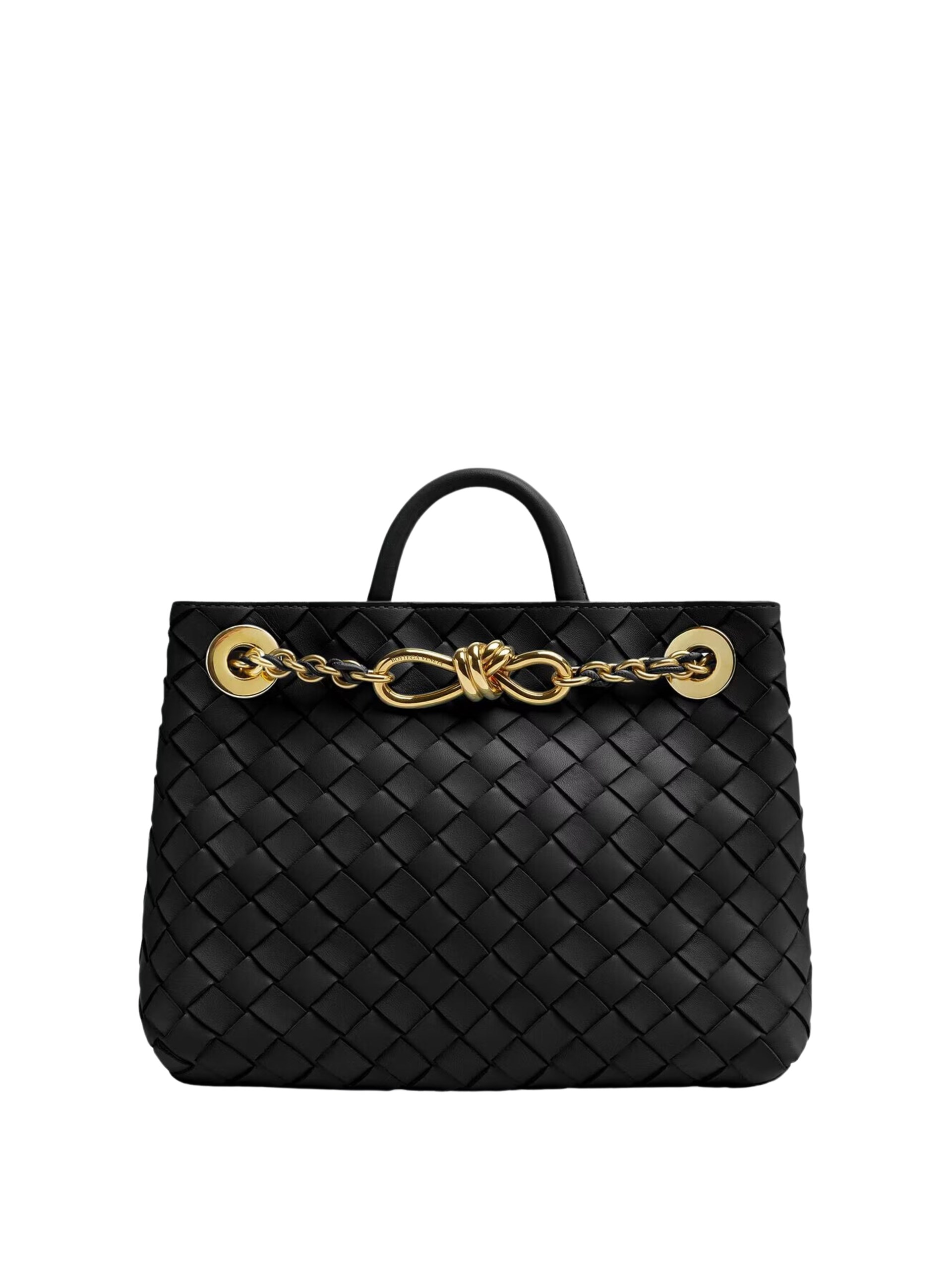 Чорна сумка Bottega Veneta Small Andiamo Chain з м’якої шкіри Intrecciato