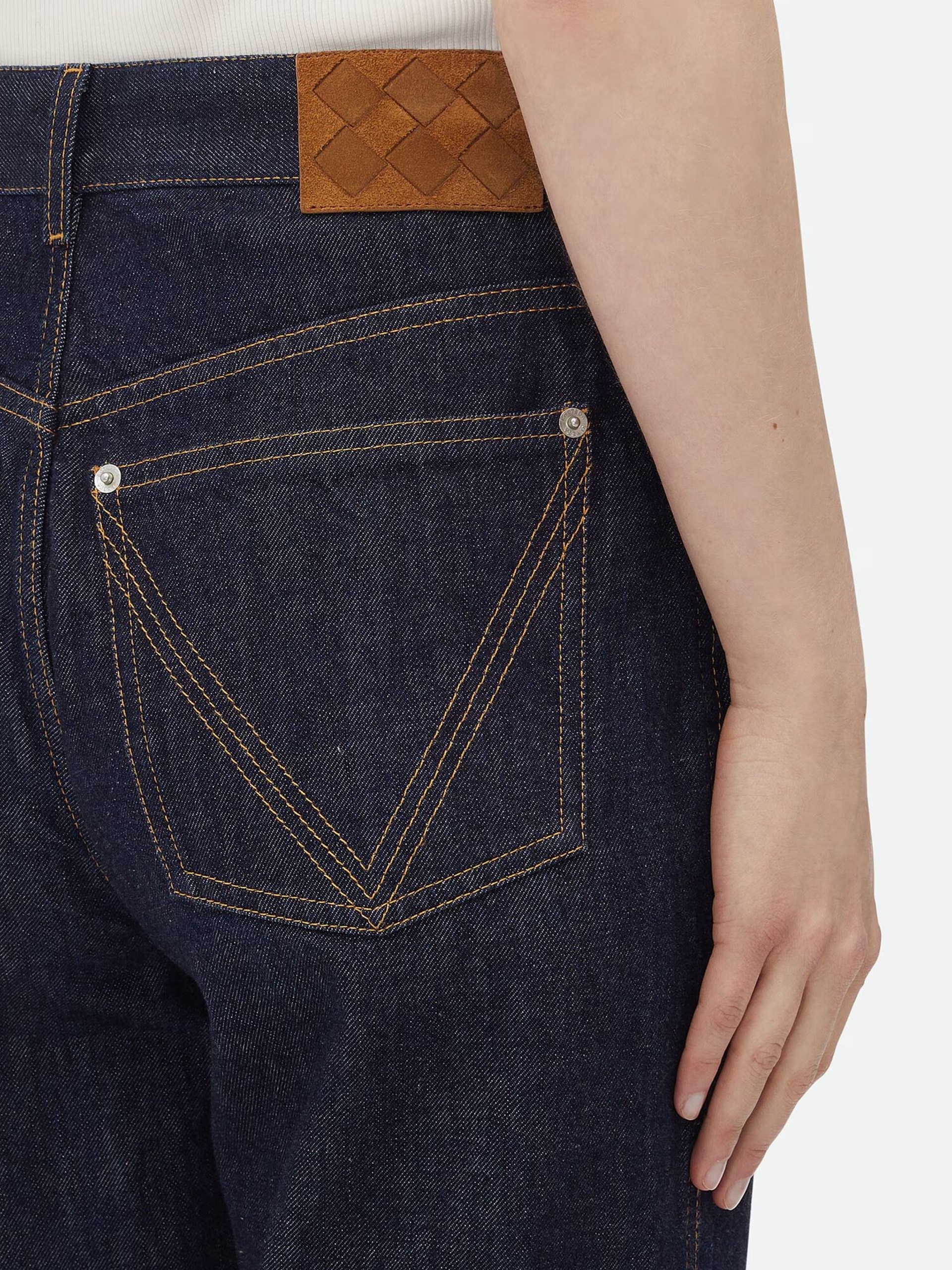 Bottega Veneta navy wide-leg jeans