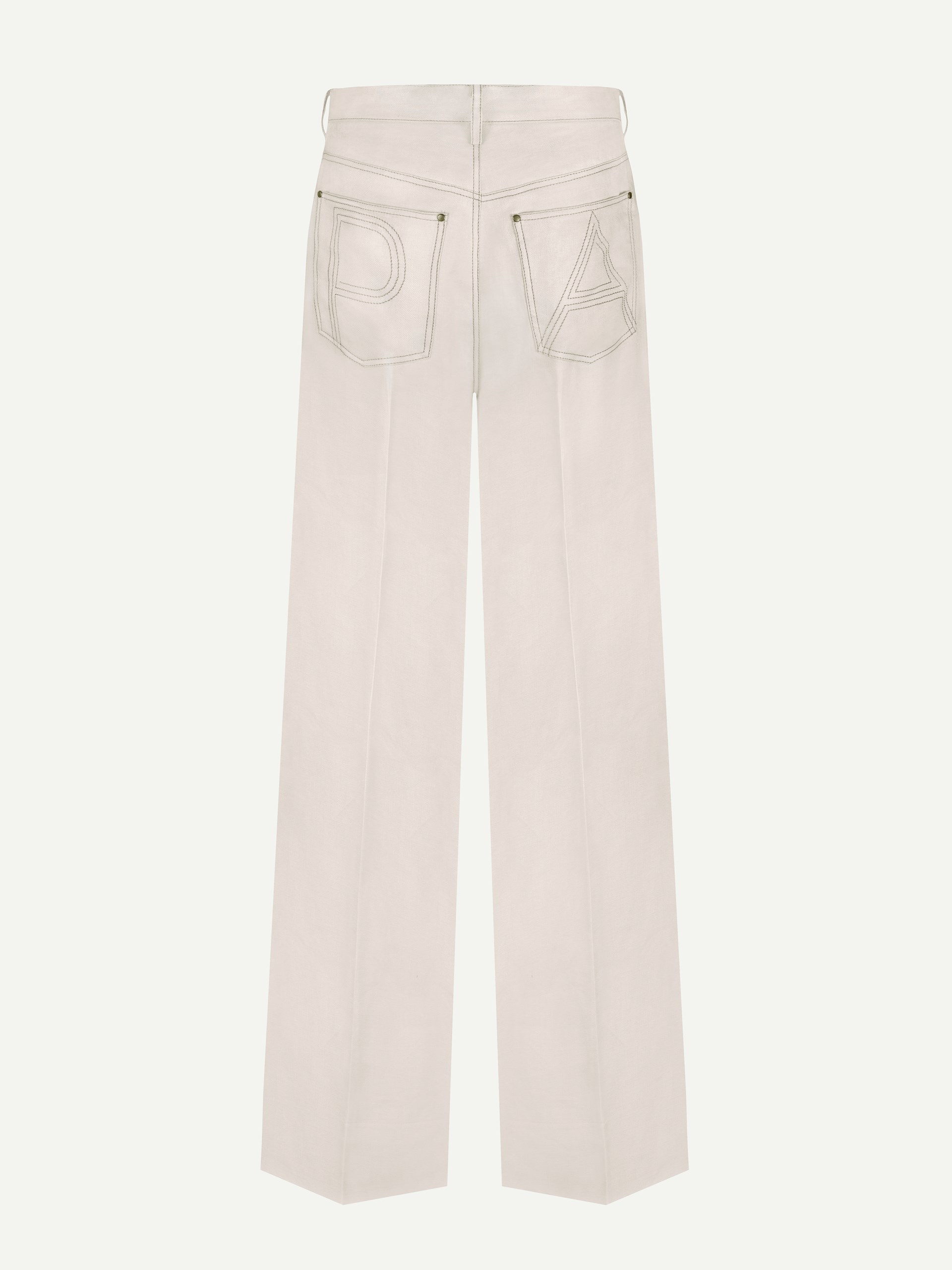 Park Avenue Atelier loose-fit light beige linen pants