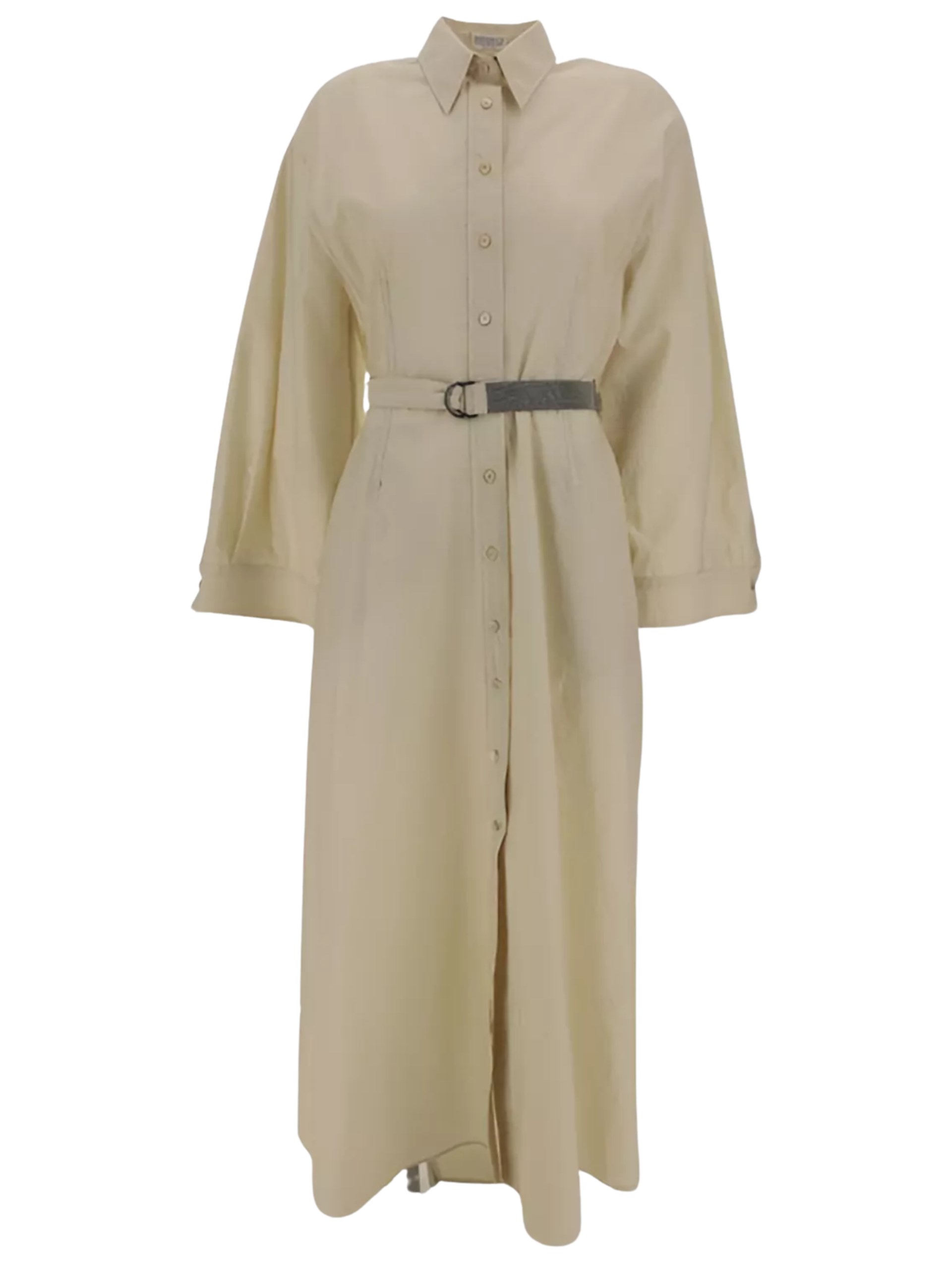 Brunello Cucinelli cotton long dress with adjustable belt