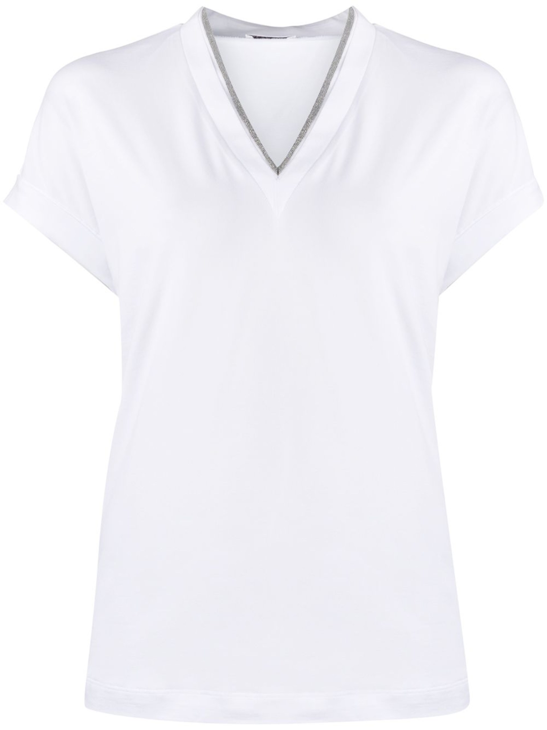 Brunello Cucinelli white V-neck t-shirt