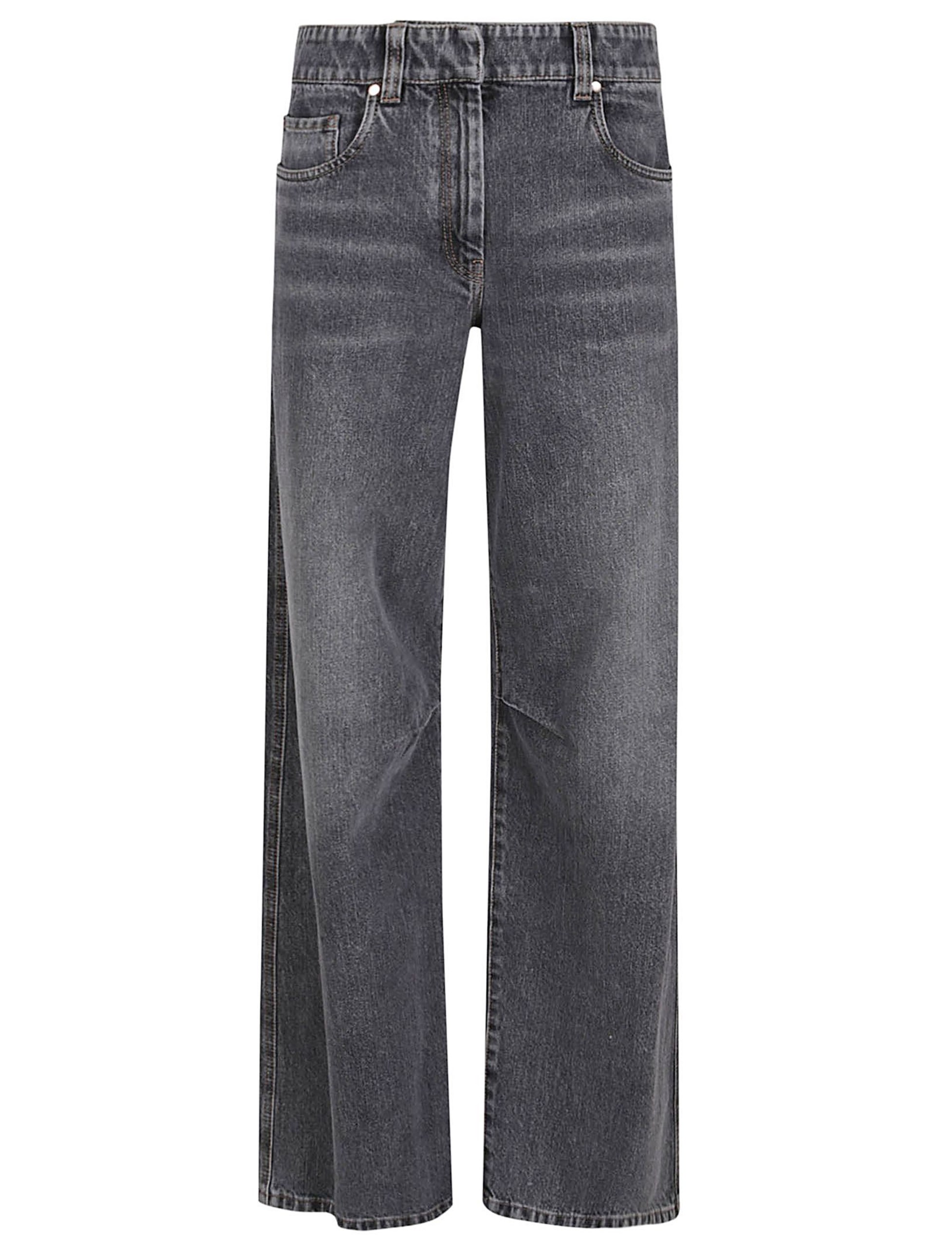 Brunello Cucinelli grey straight jeans