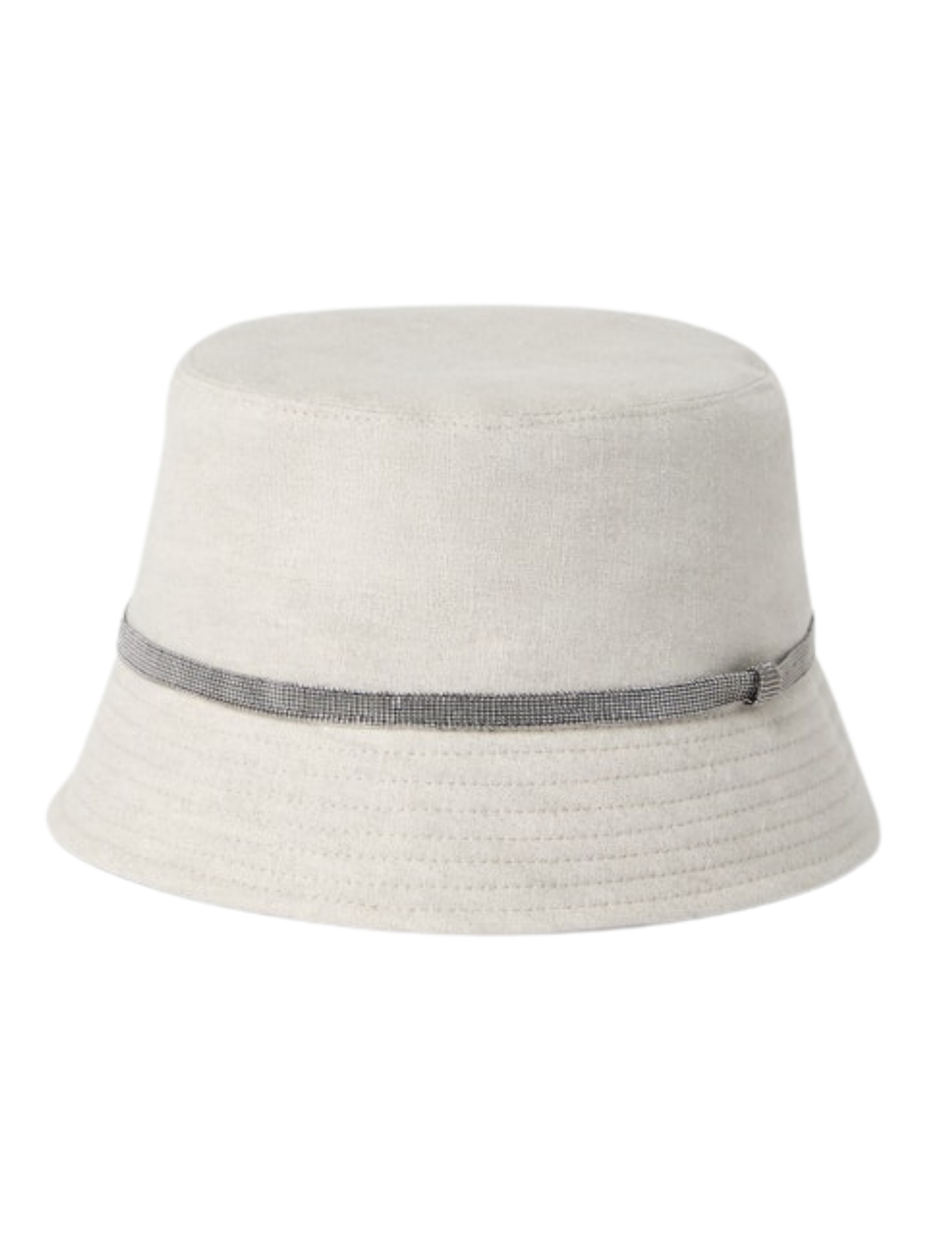 Brunello Cucinelli Bucket linen panama hat with Monili