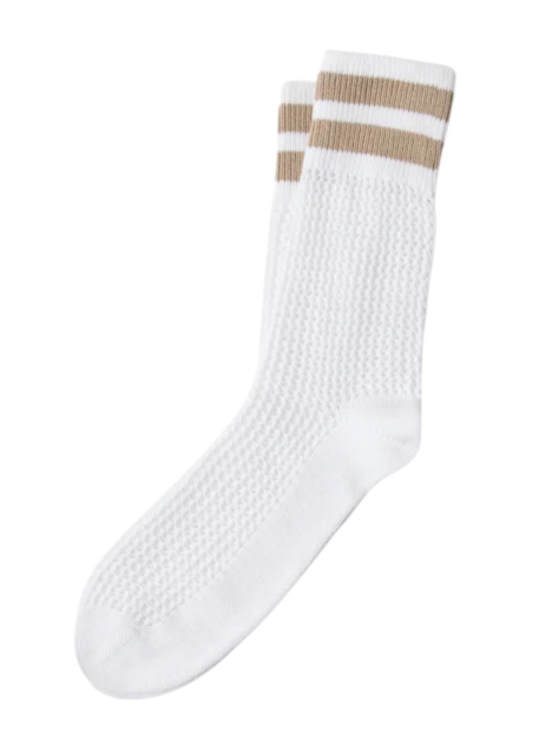 Brunello Cucinelli white striped cotton socks
