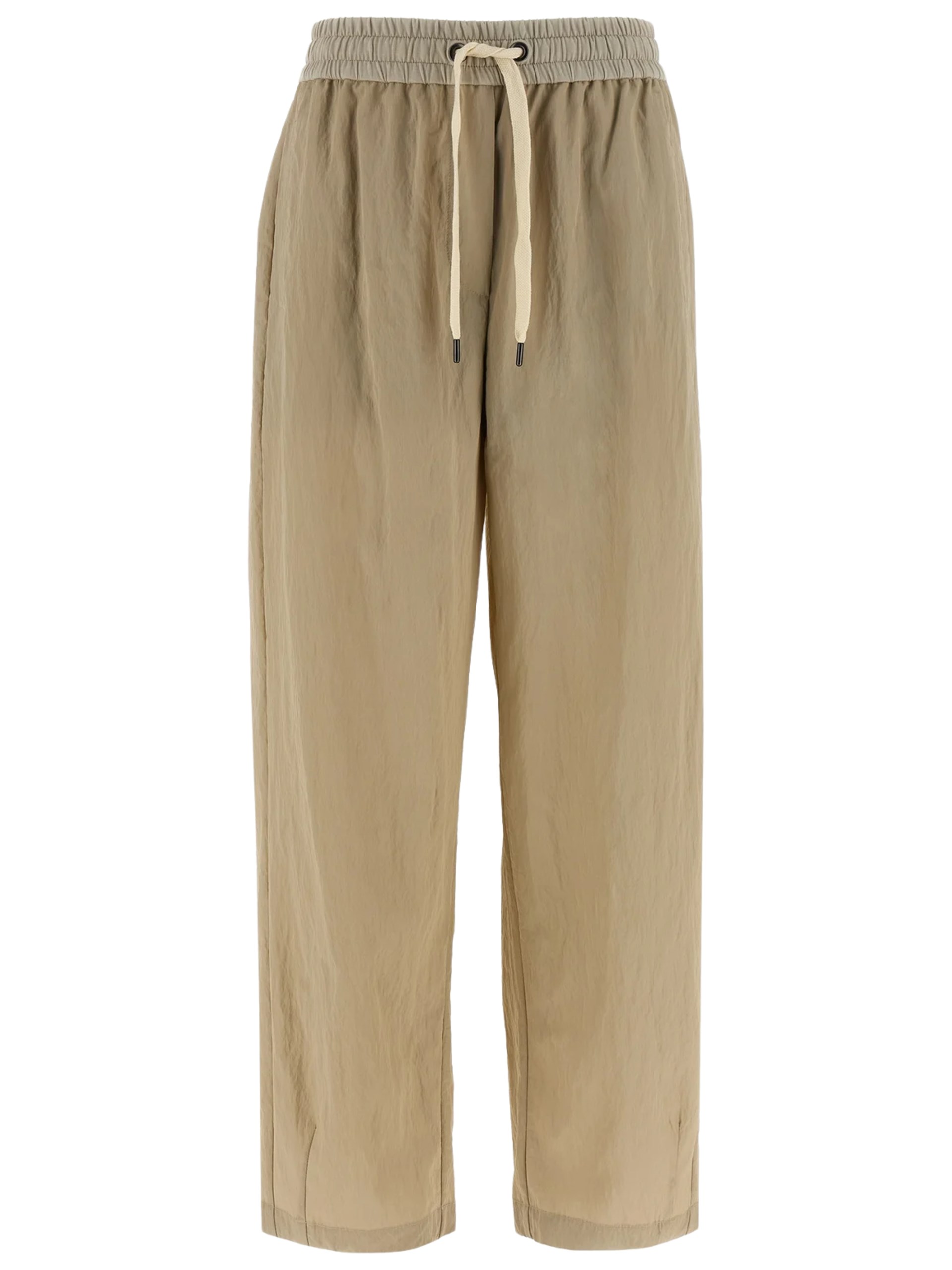 Brunello Cucinelli beige lace-up pants