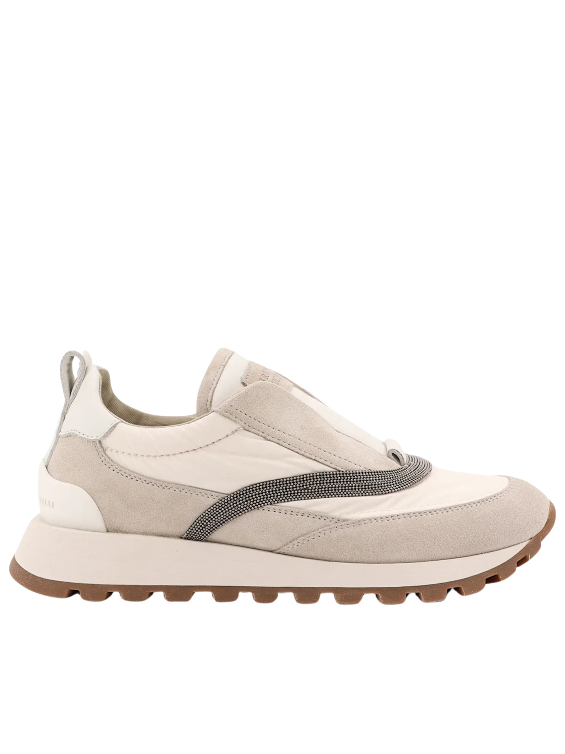 Beige Brunello Cucinelli sneakers with Monili