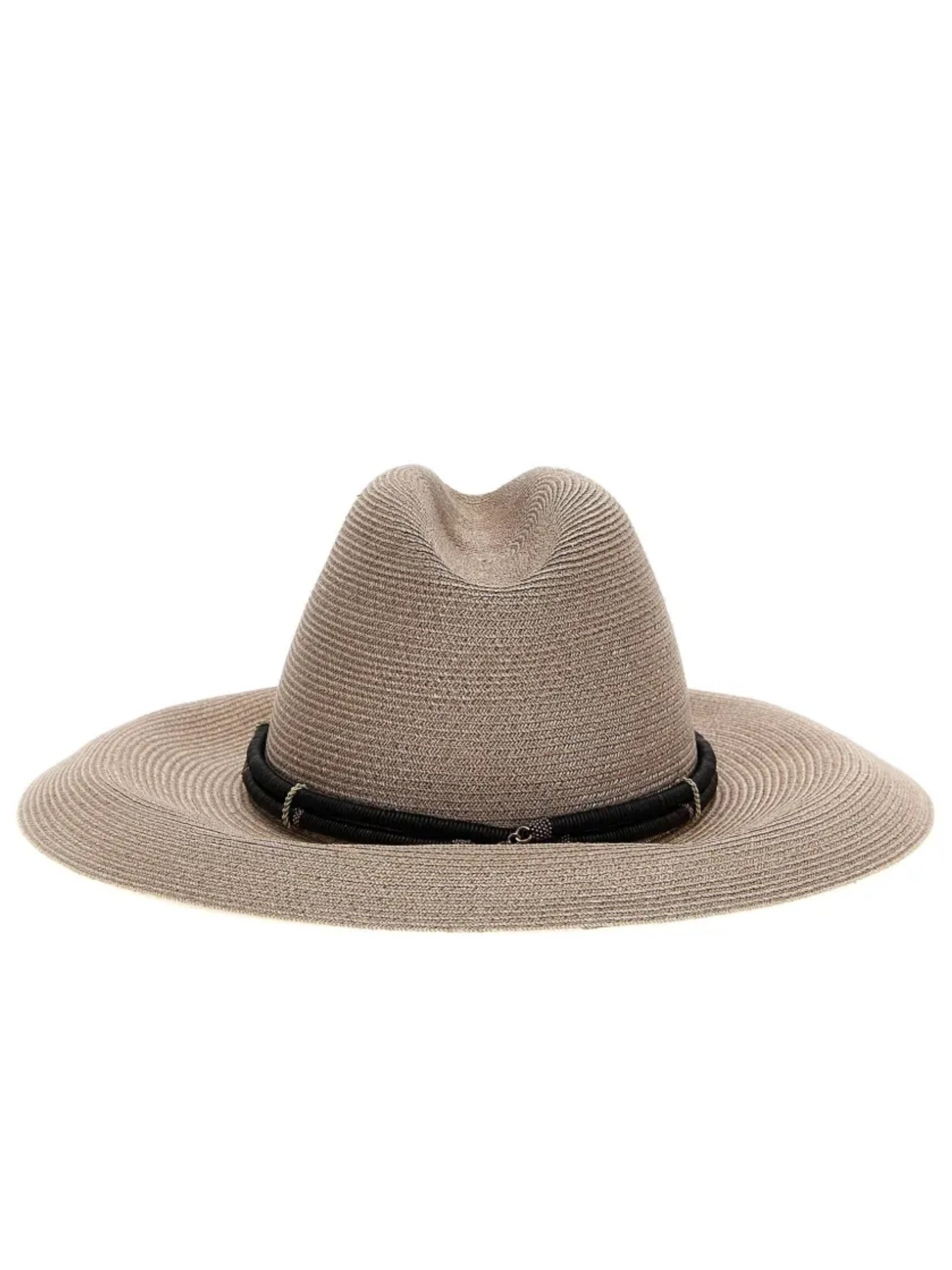Brunello Cucinelli beige straw hat with contrasting details