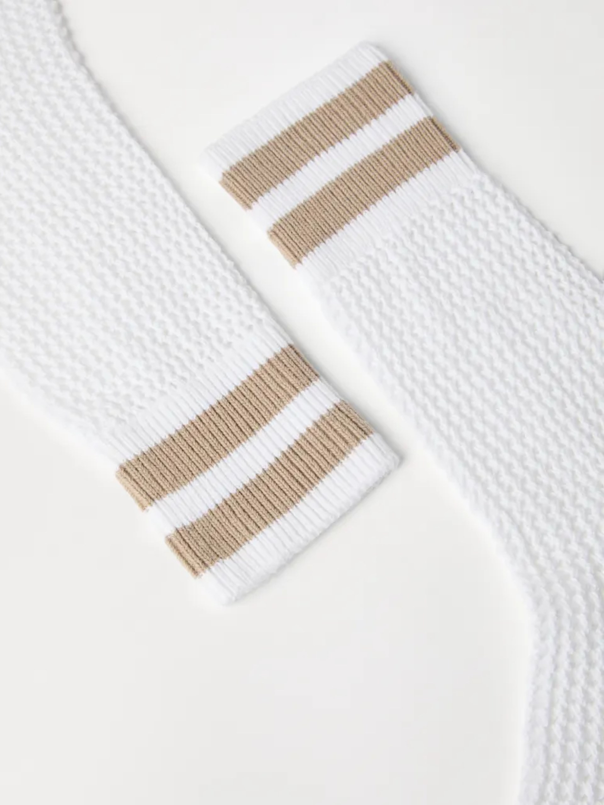 Brunello Cucinelli white striped cotton socks