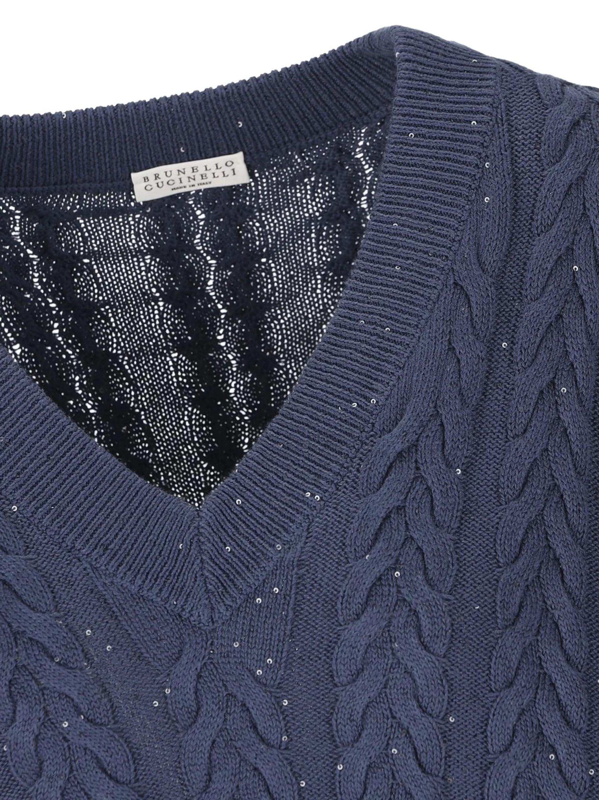 Brunello Cucinelli navy V-neck sweater