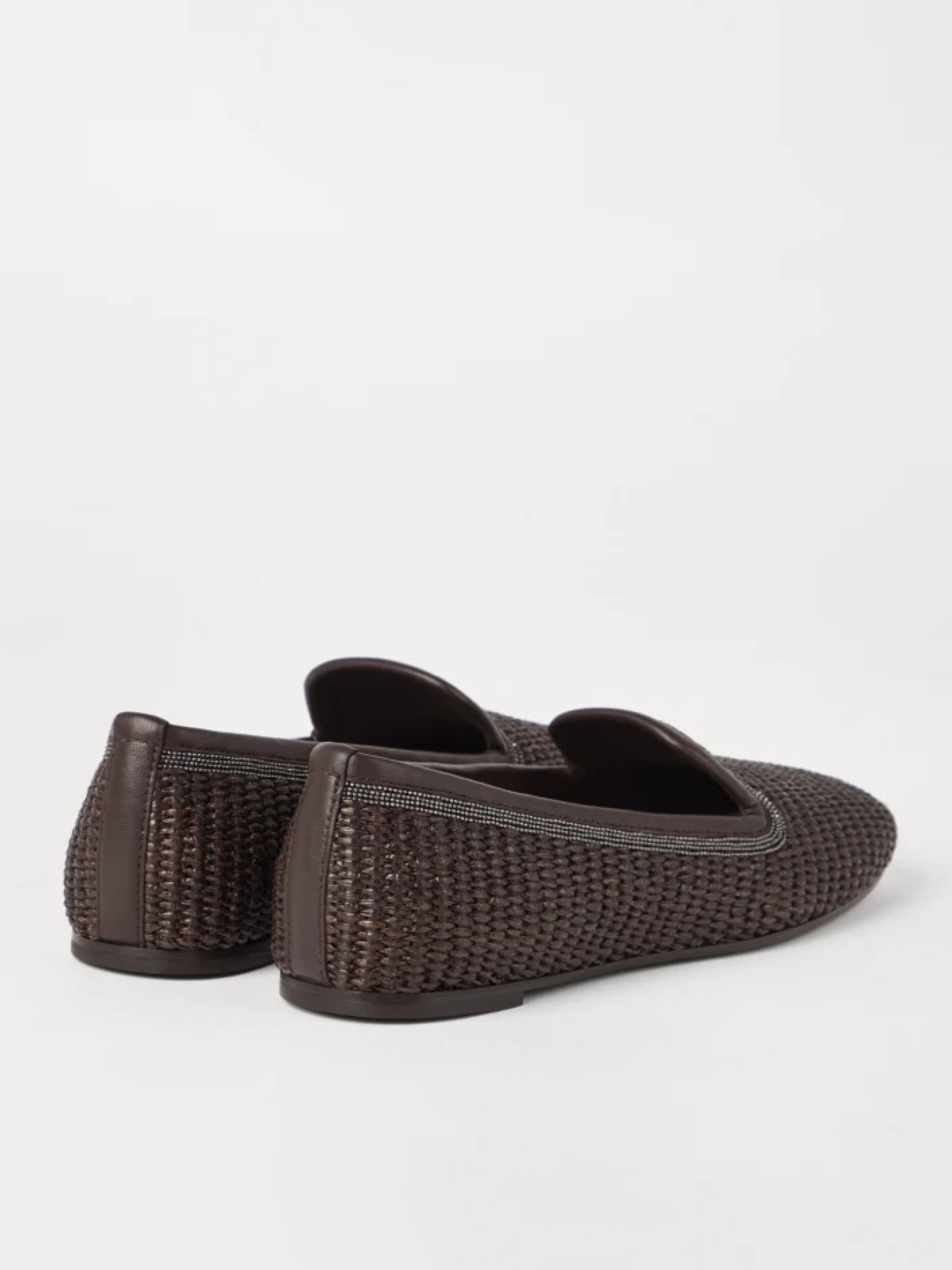 Brunello Cucinelli brown ballet flats with Monili detail