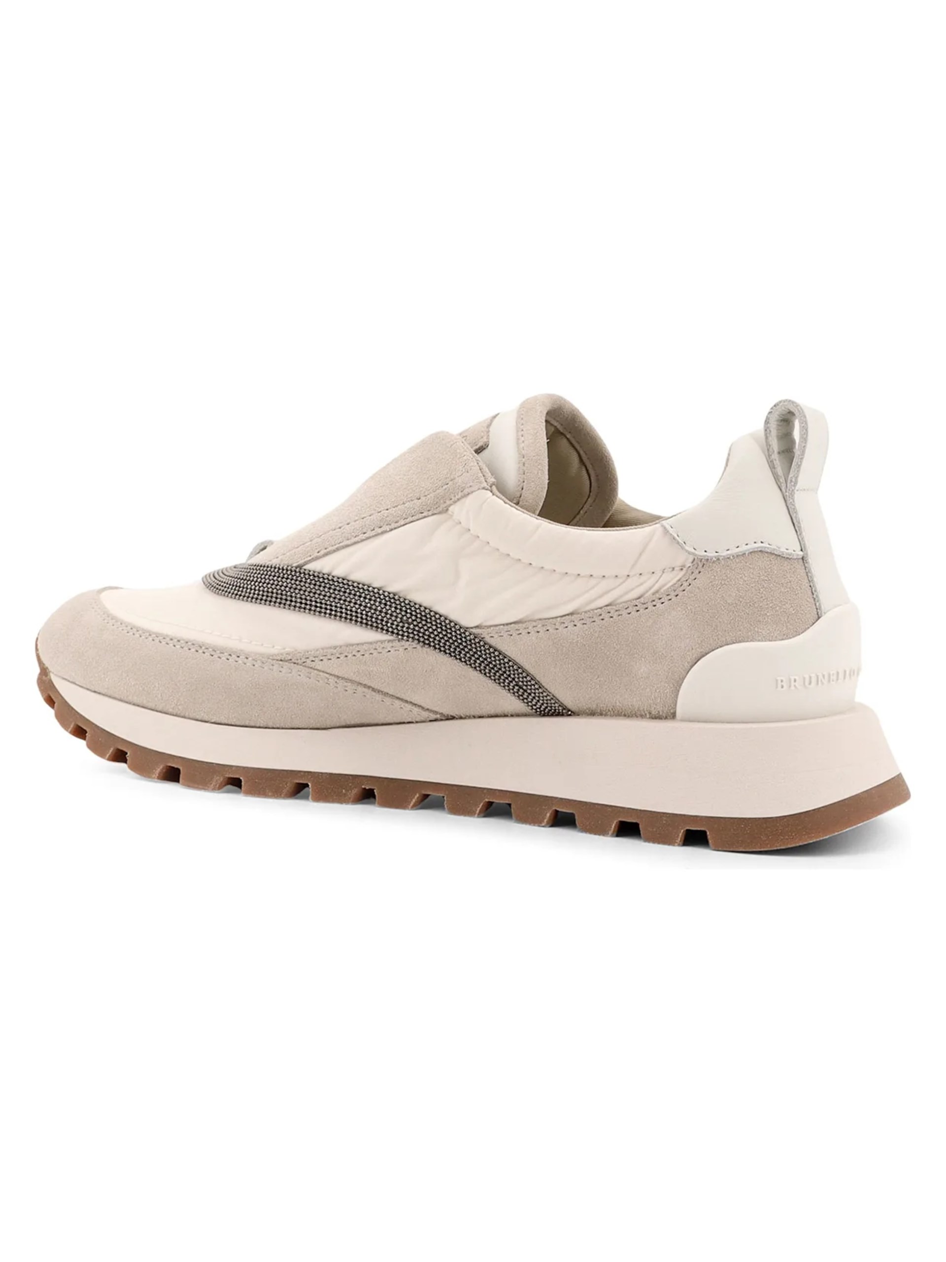 Beige Brunello Cucinelli sneakers with Monili