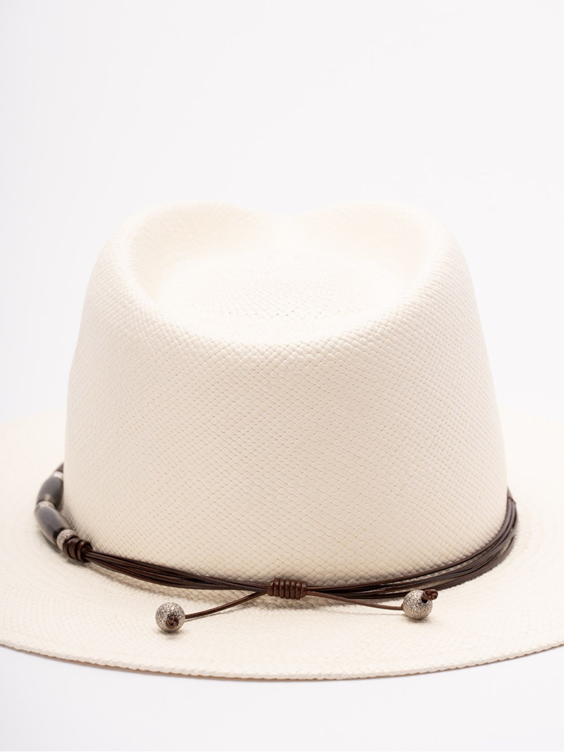 Brunello Cucinelli straw hat with contrasting details