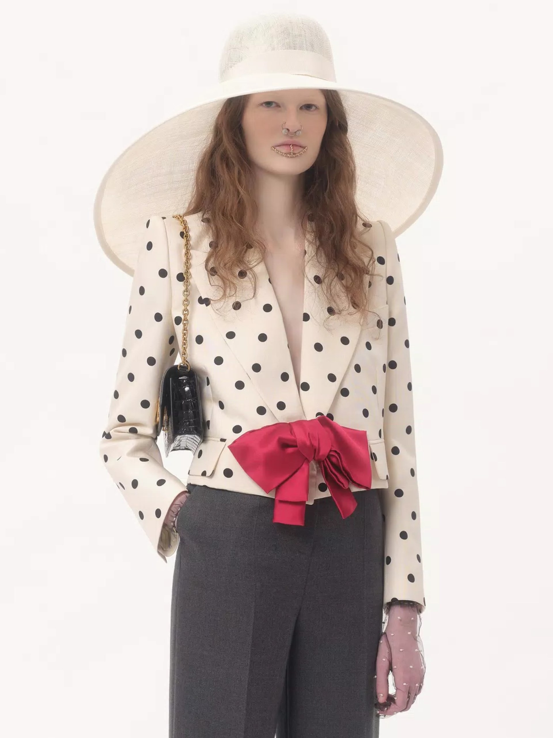 Valentino natural-colored wicker hat