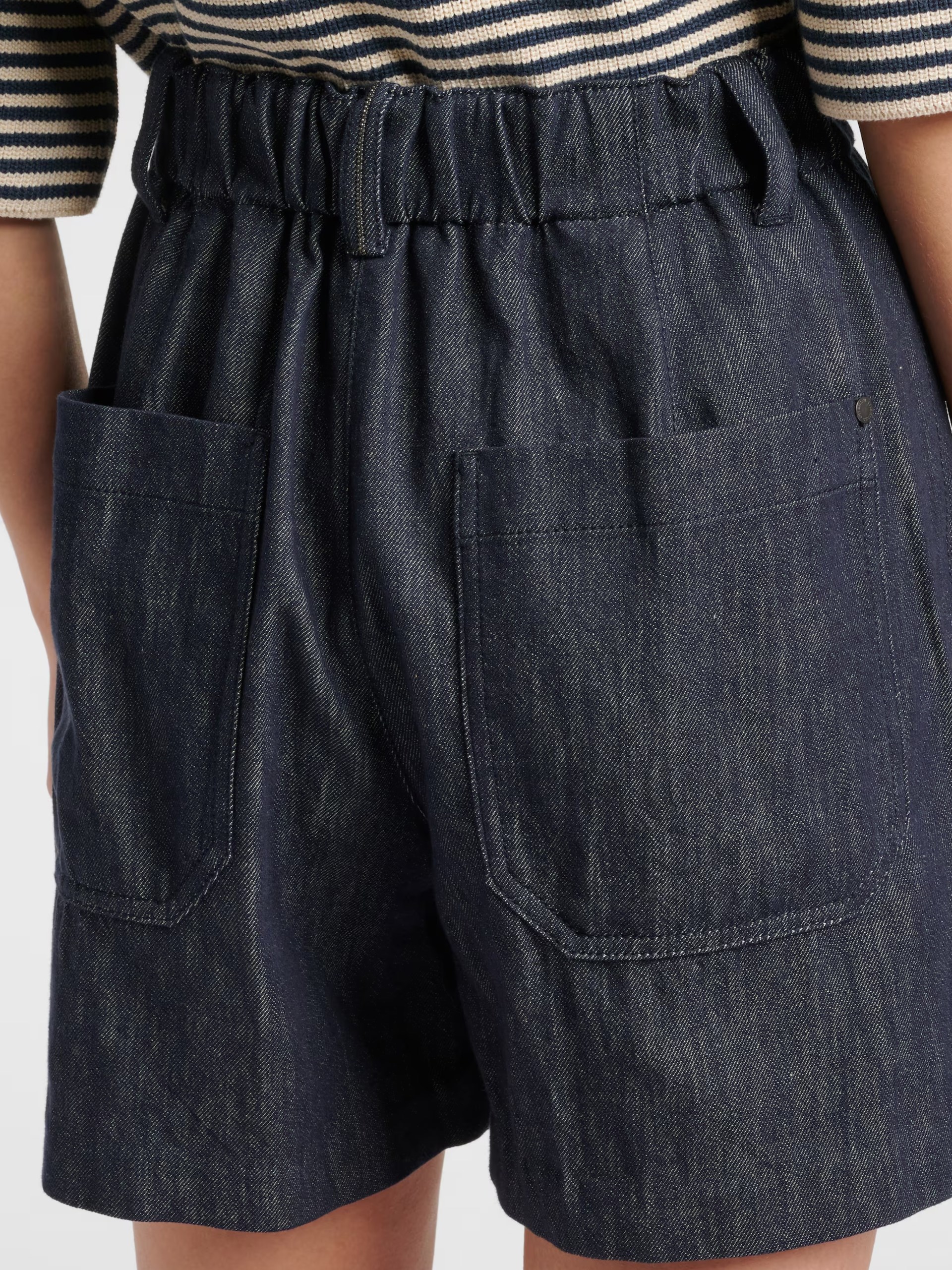 Brunello Cucinelli navy denim shorts
