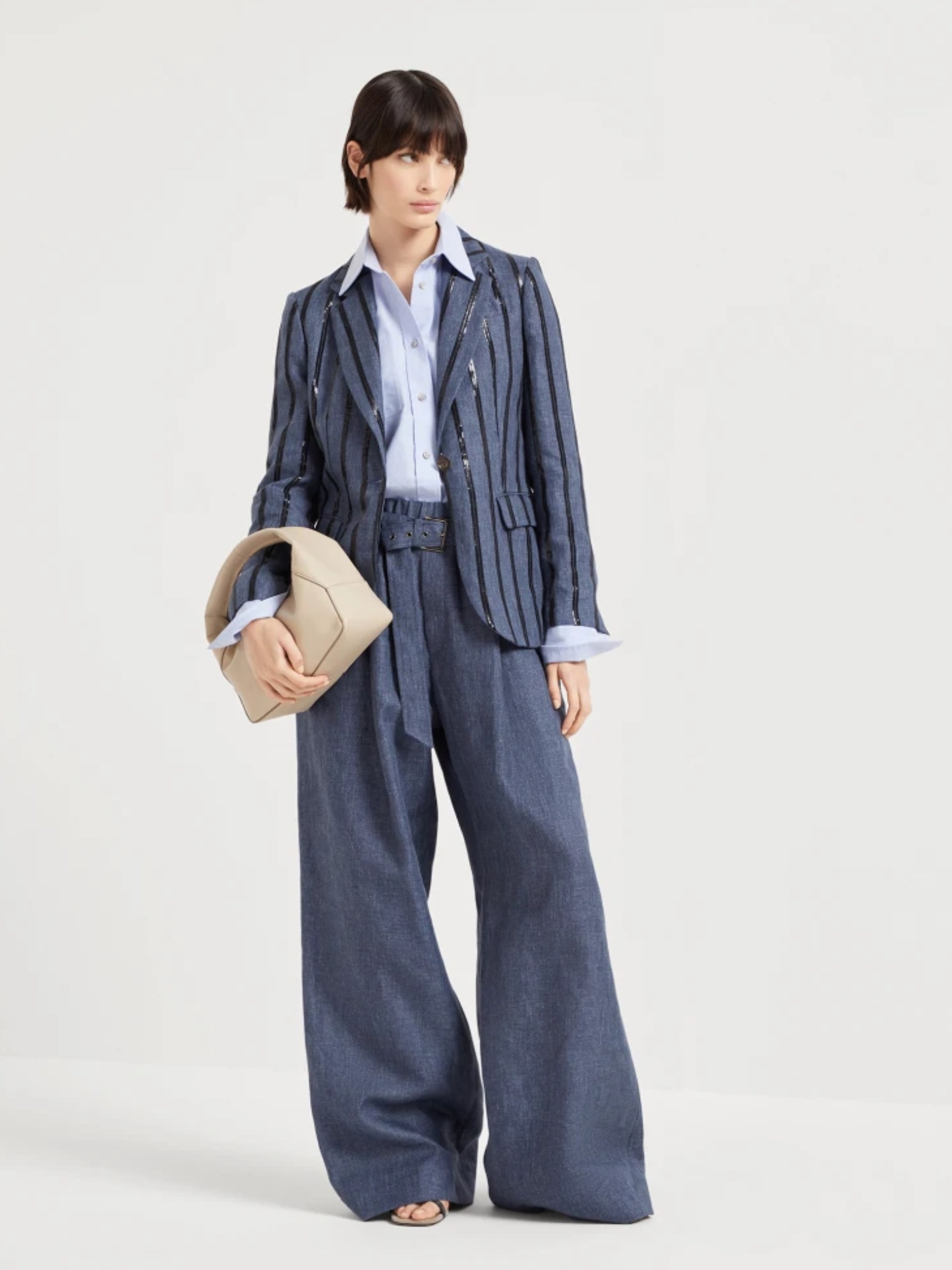Brunello Cucinelli Denim Effect Explorer Track Trousers