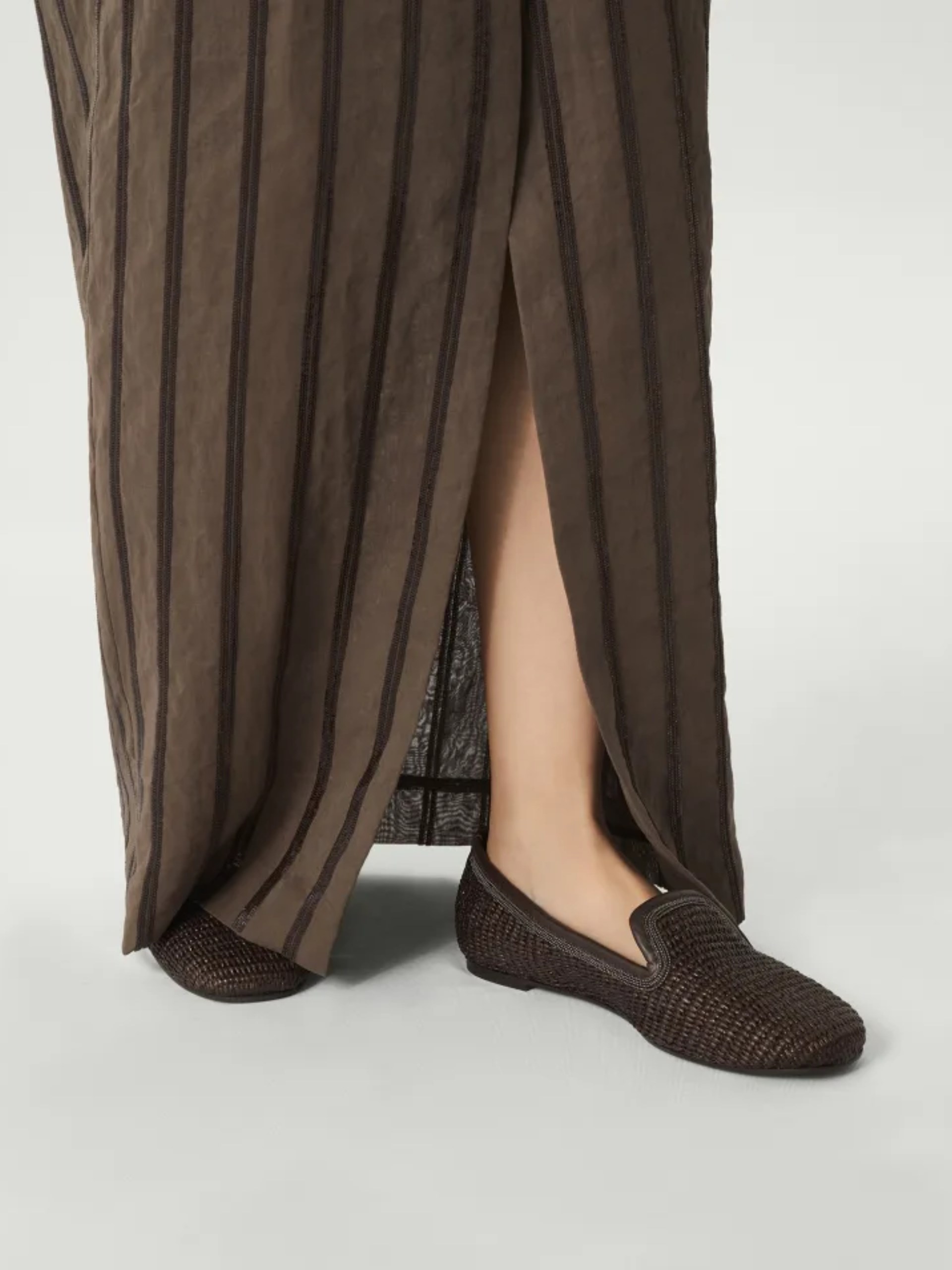 Brunello Cucinelli brown ballet flats with Monili detail