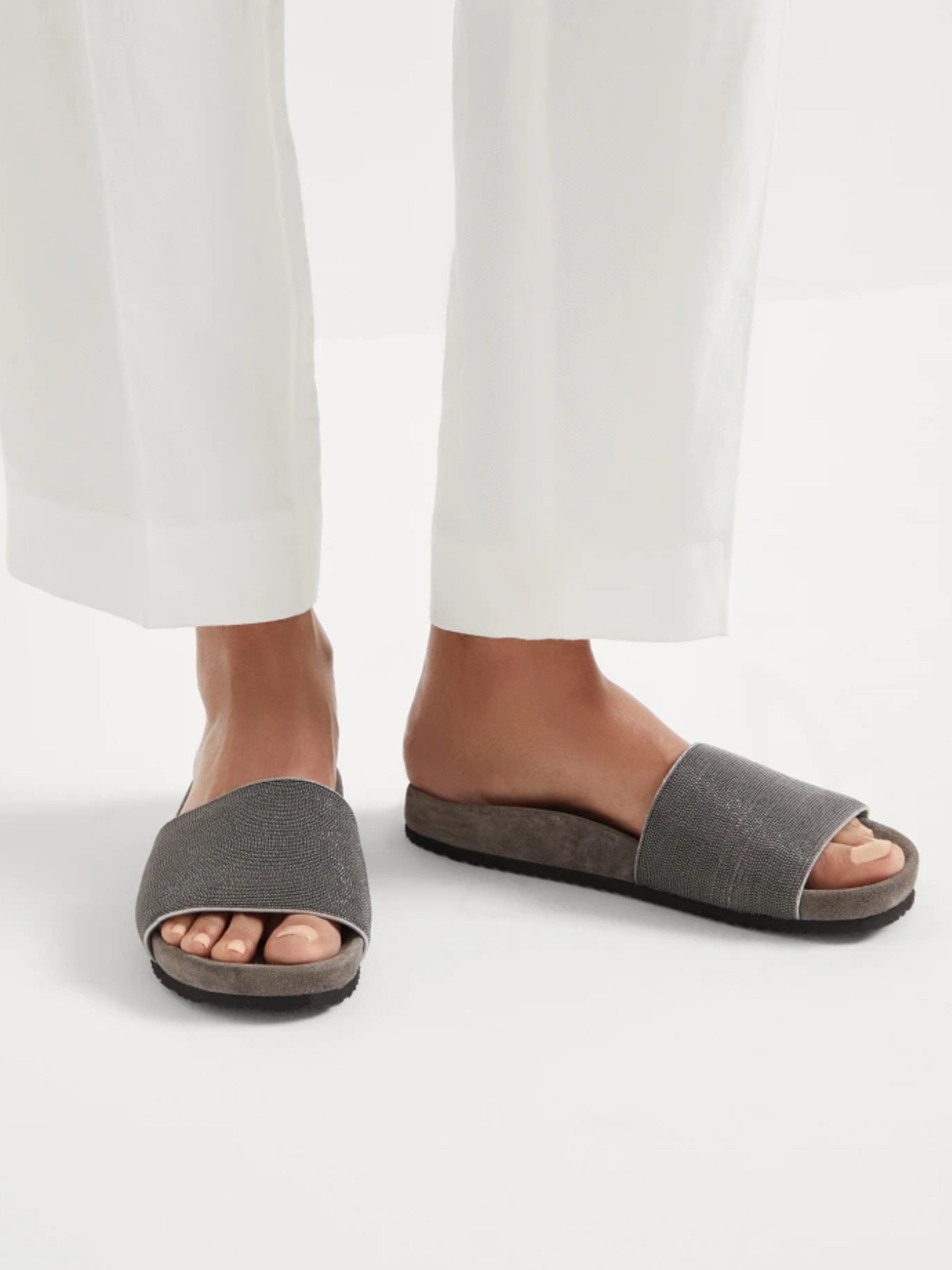 Brunello Cucinelli Monili embellished flip-flops
