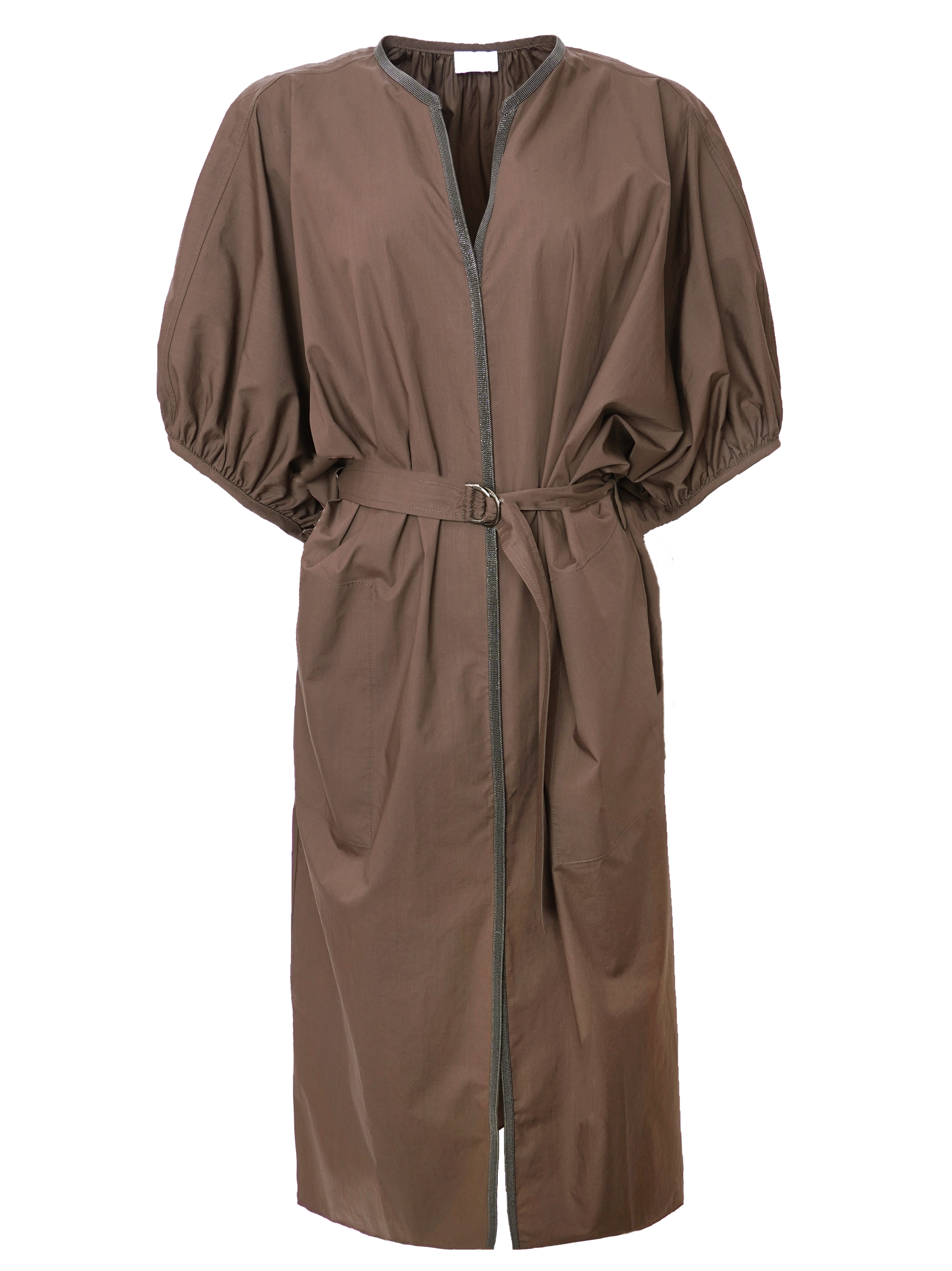 Brunello Cucinelli brown maxi dress with Monili detail