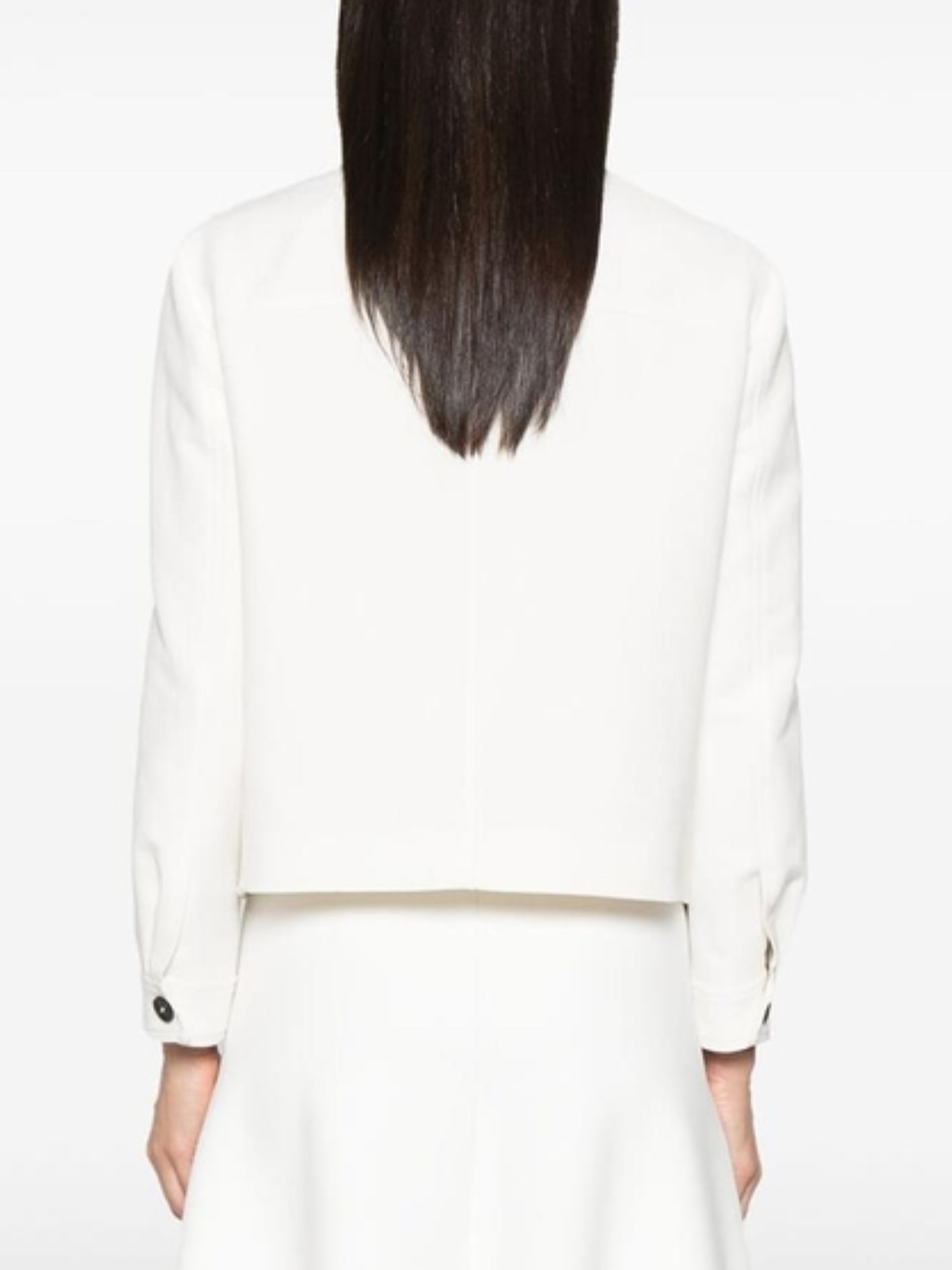 Brunello Cucinelli white cropped jacket with contrasting buttons