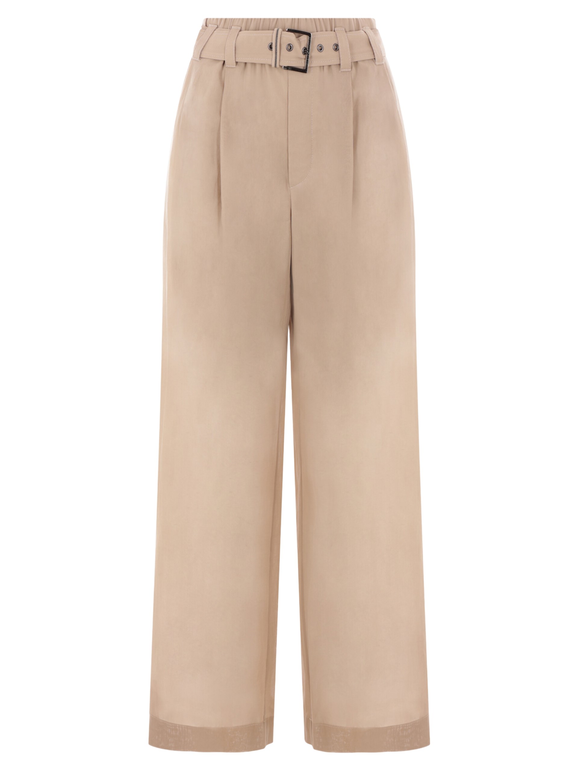 Brunello Cucinelli wide-cut beige pants
