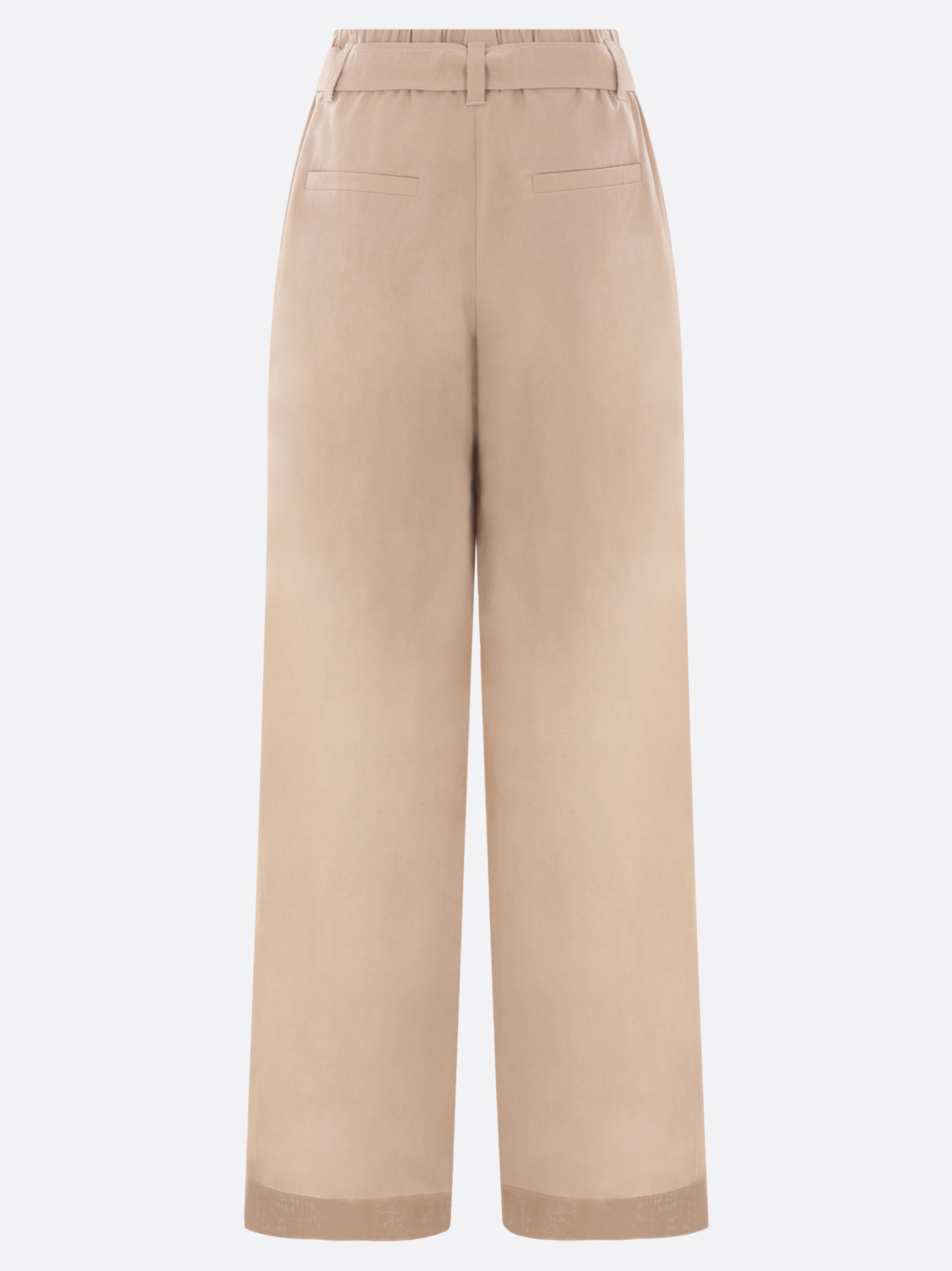 Brunello Cucinelli wide-cut beige pants