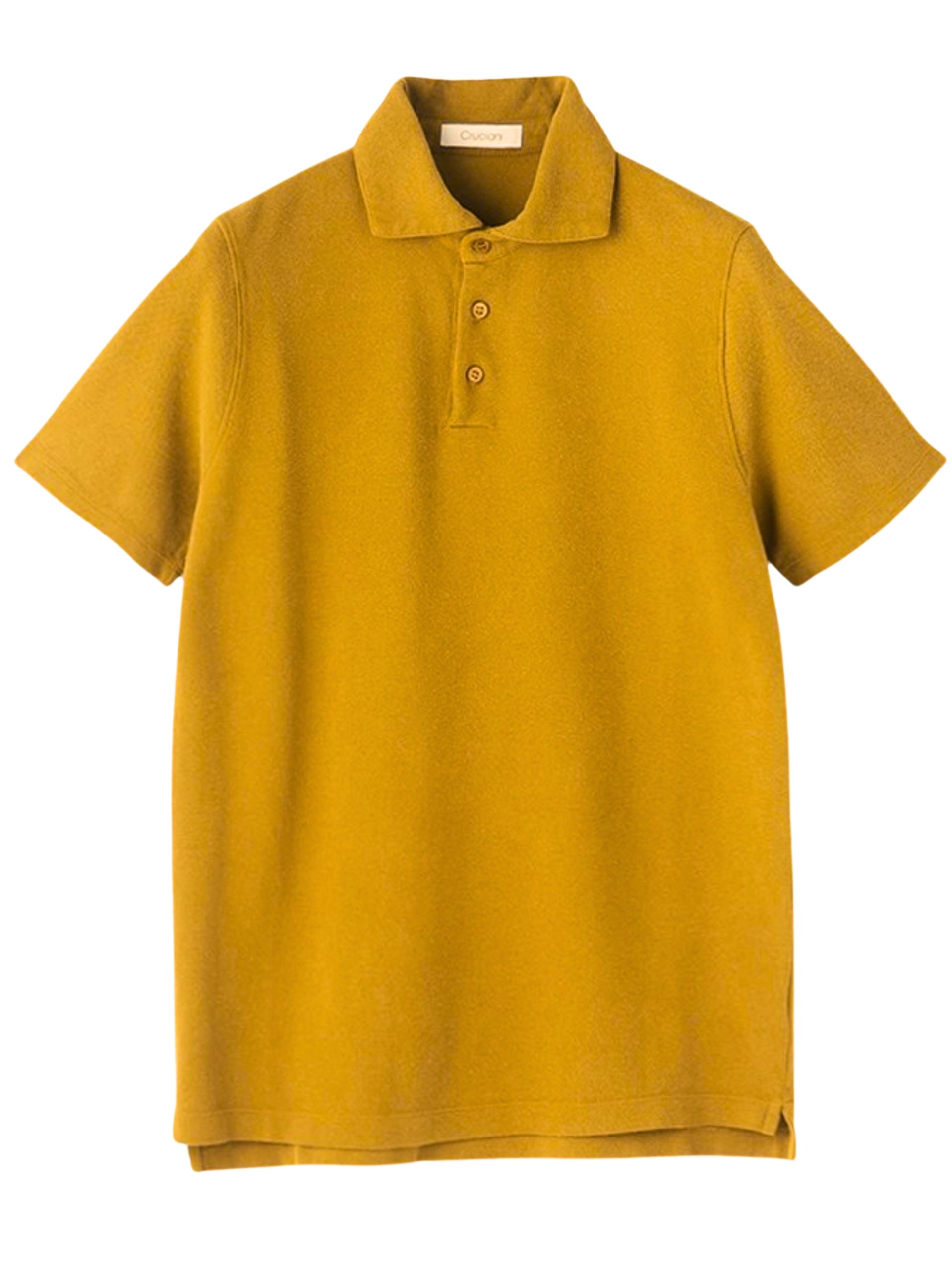 Men's bright yellow Cruciani cotton polo shirt