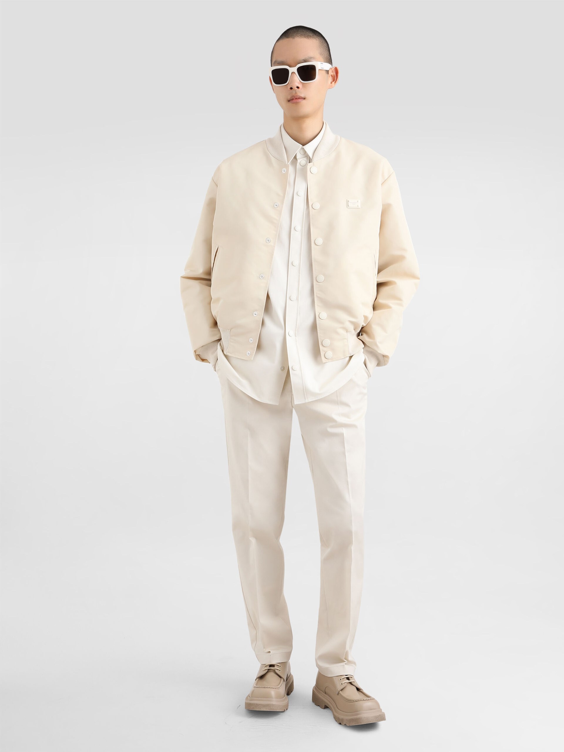 Dolce&Gabbana men's light beige shirt with chest pocket