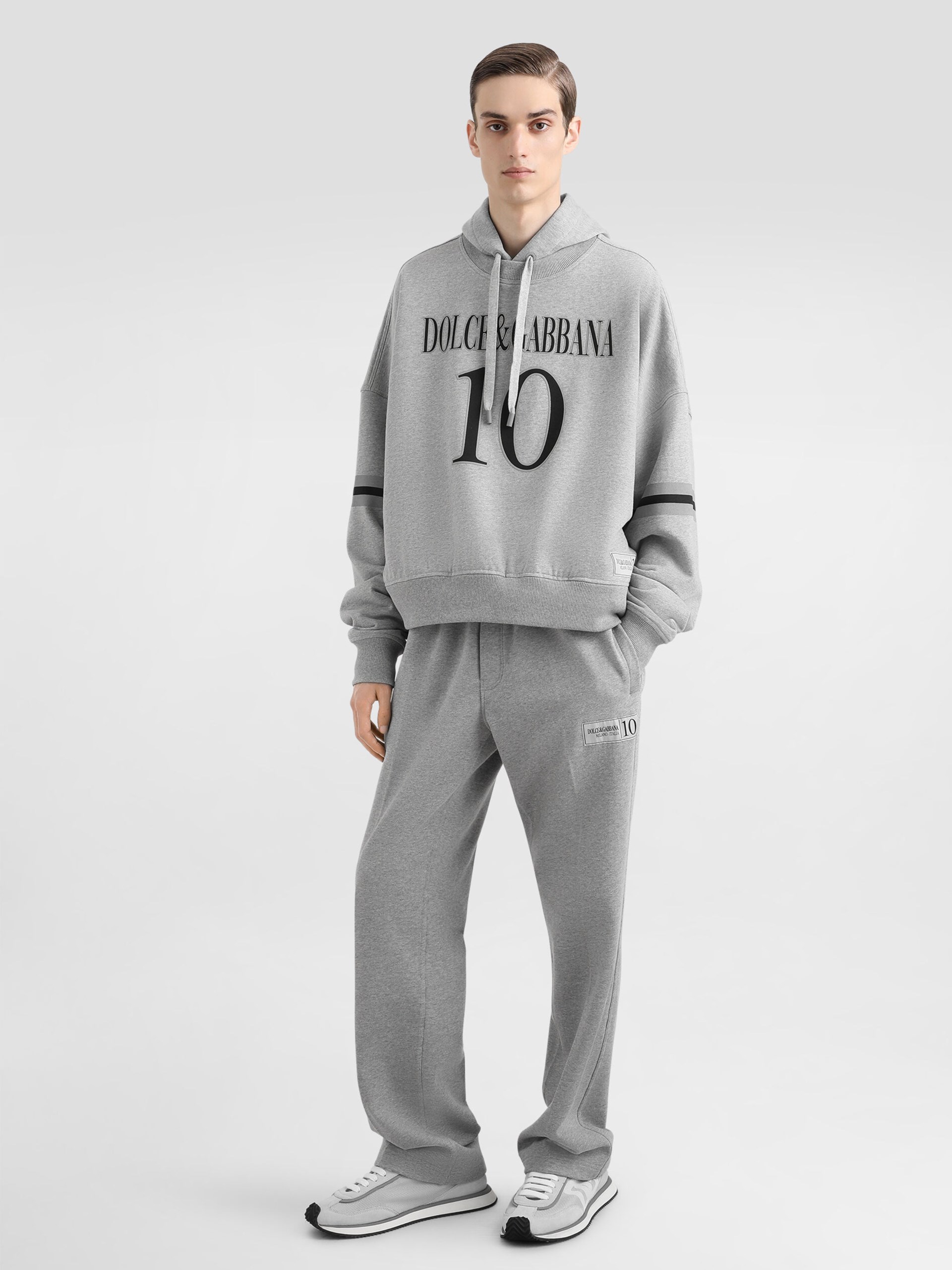 Dolce&Gabbana men's grey jogger pants with a sporty fit
