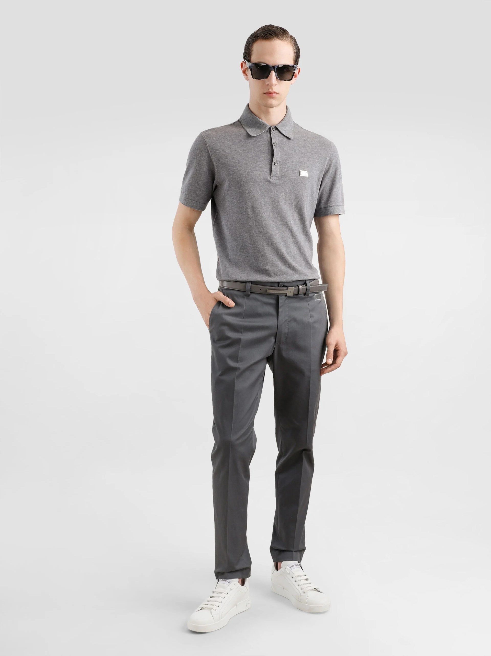 Dolce&Gabbana men's gray classic-cut pants