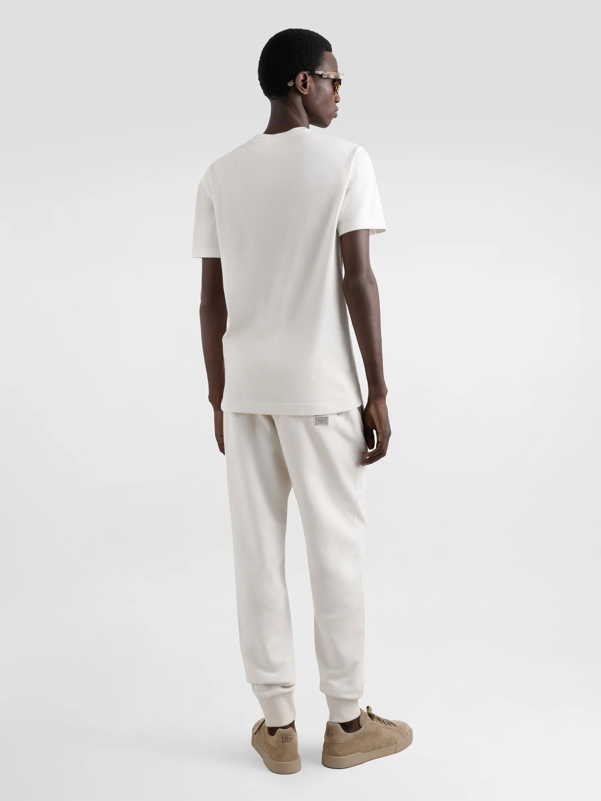 Dolce&Gabbana men's ivory t-shirt with chest pocket