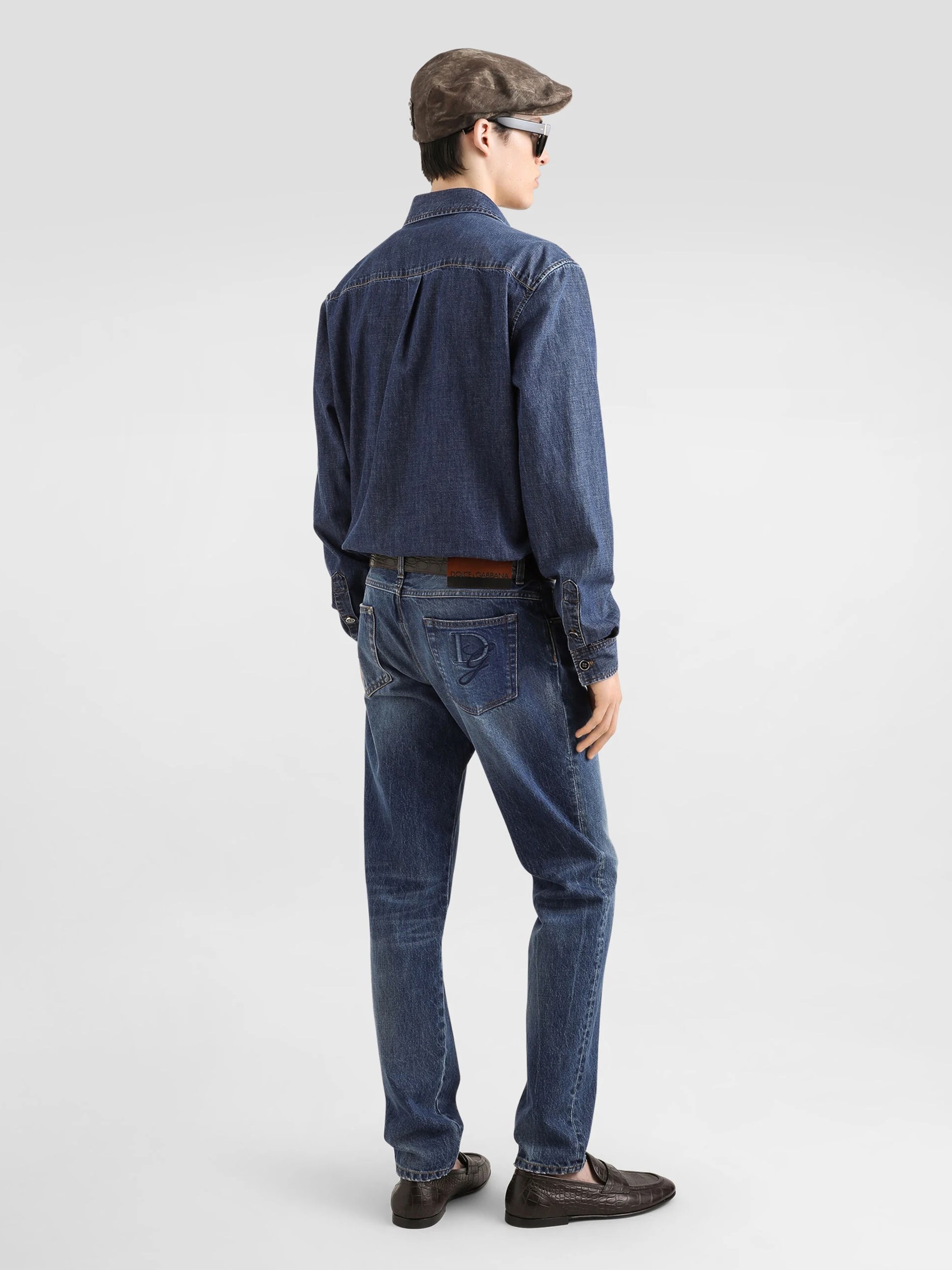 Dolce&Gabbana men's dark blue jeans with a classic fit