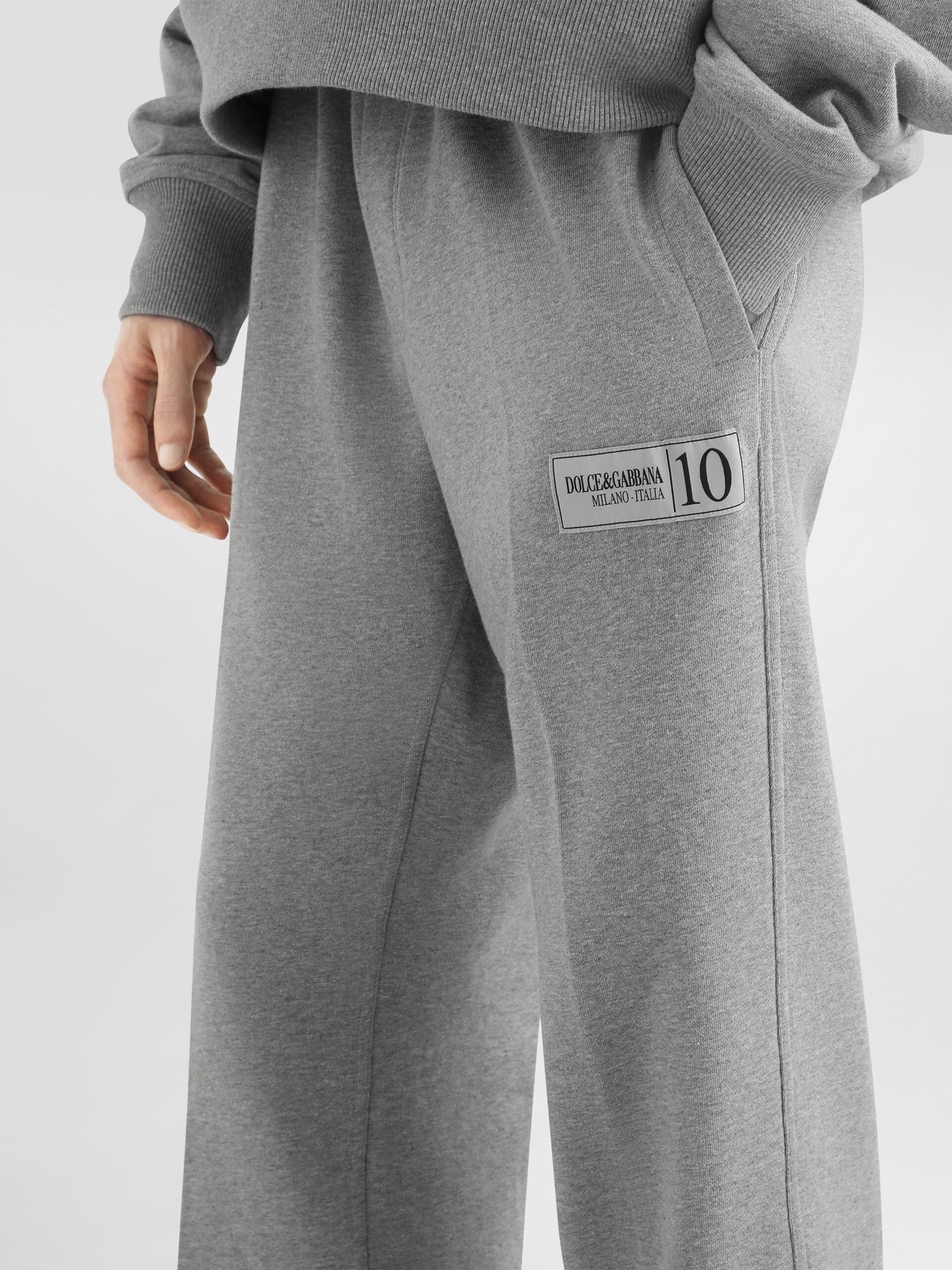 Dolce&Gabbana men's grey jogger pants with a sporty fit