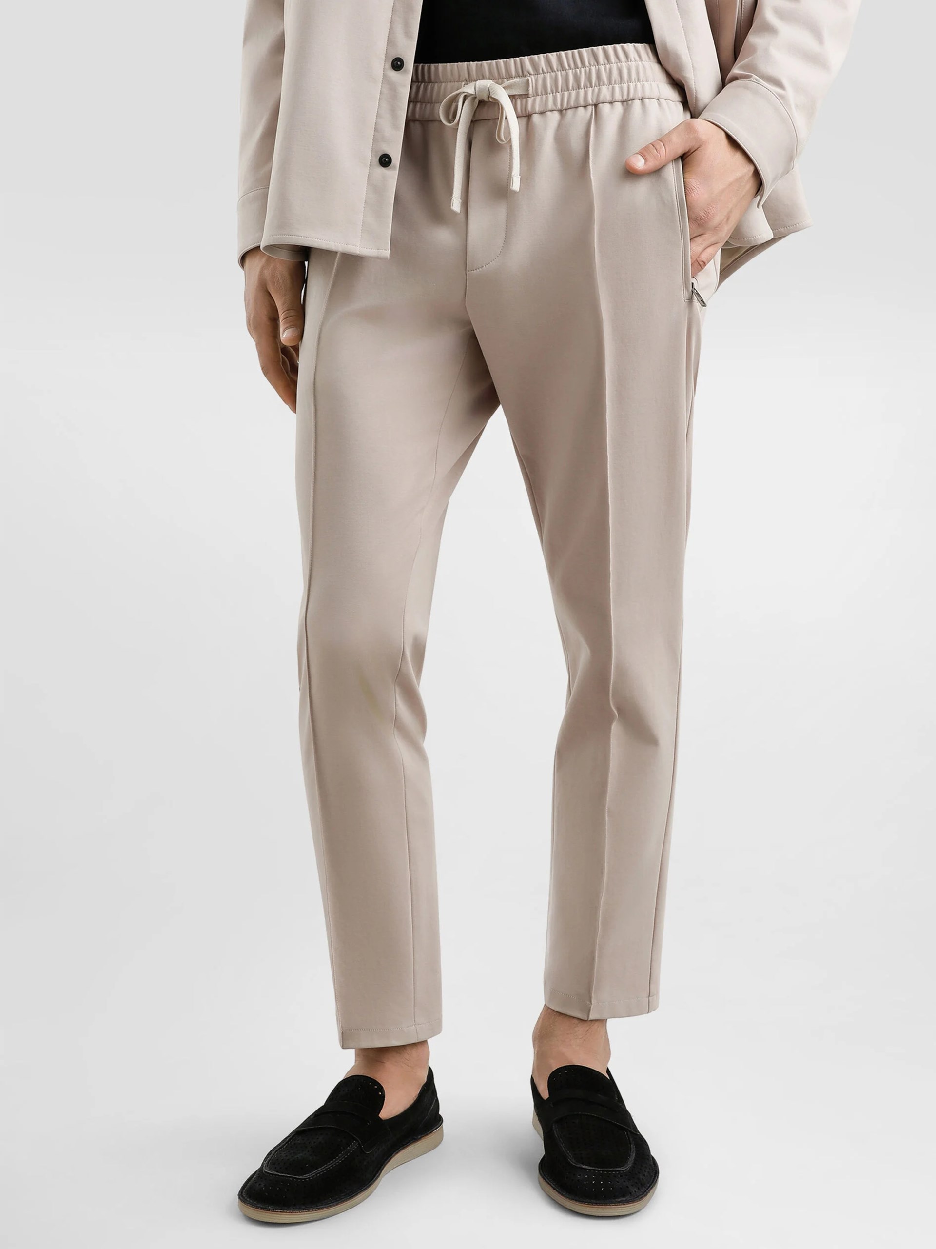 Dolce&Gabbana men's beige cotton jogger pants