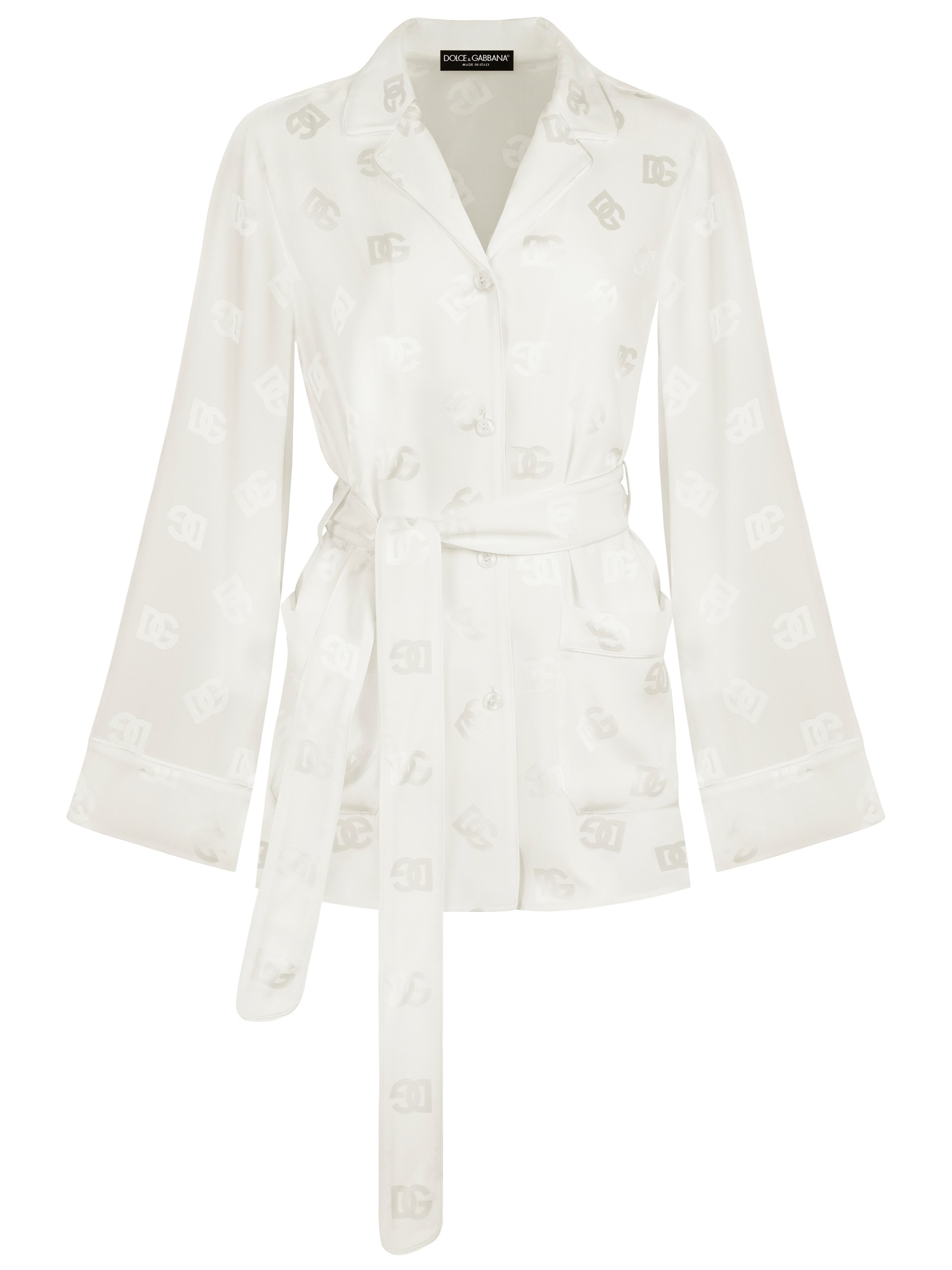 Dolce&Gabbana silk jacquard shirt with DG logo