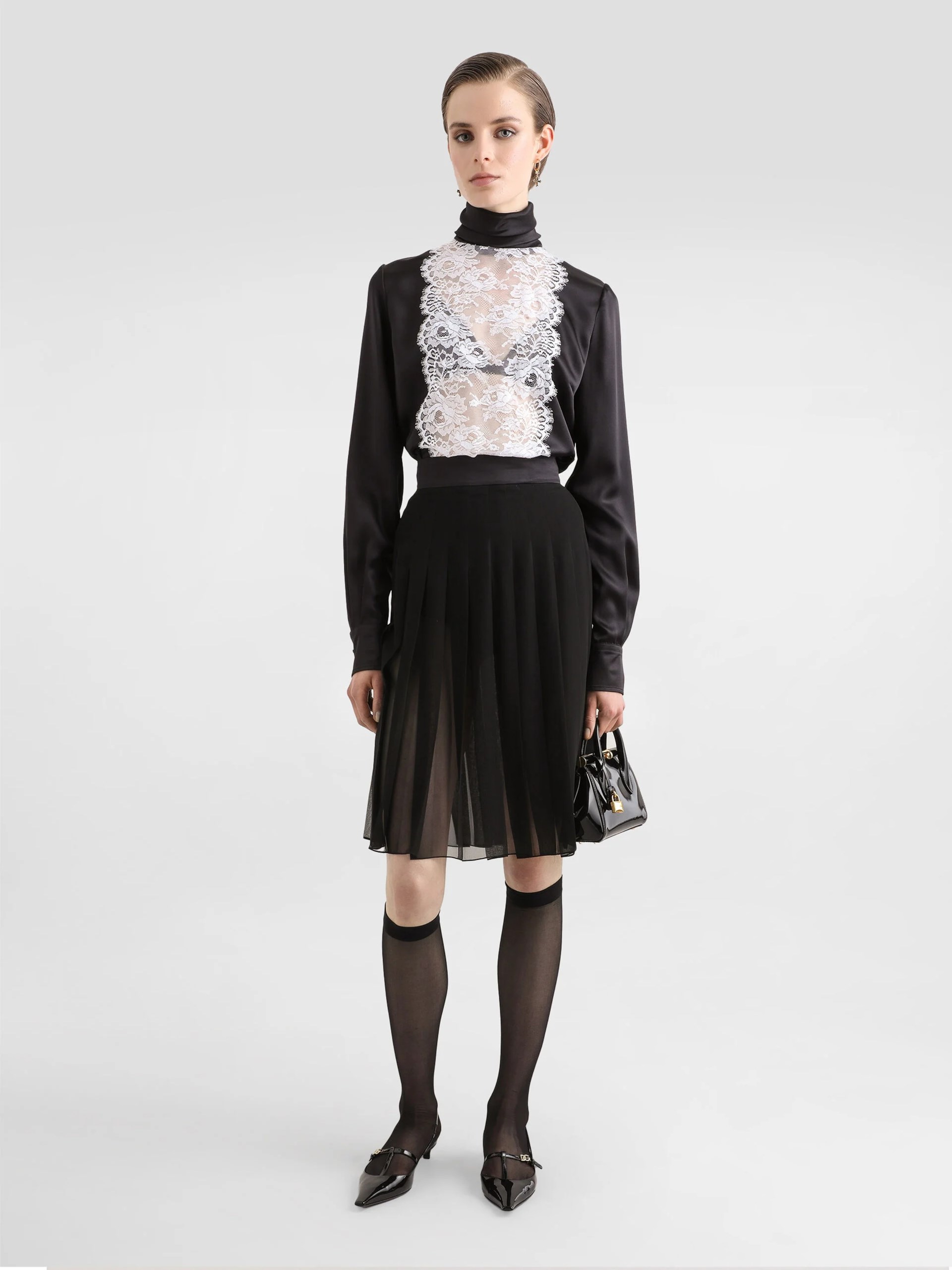 Dolce&Gabbana Pleated chiffon midi circle skirt