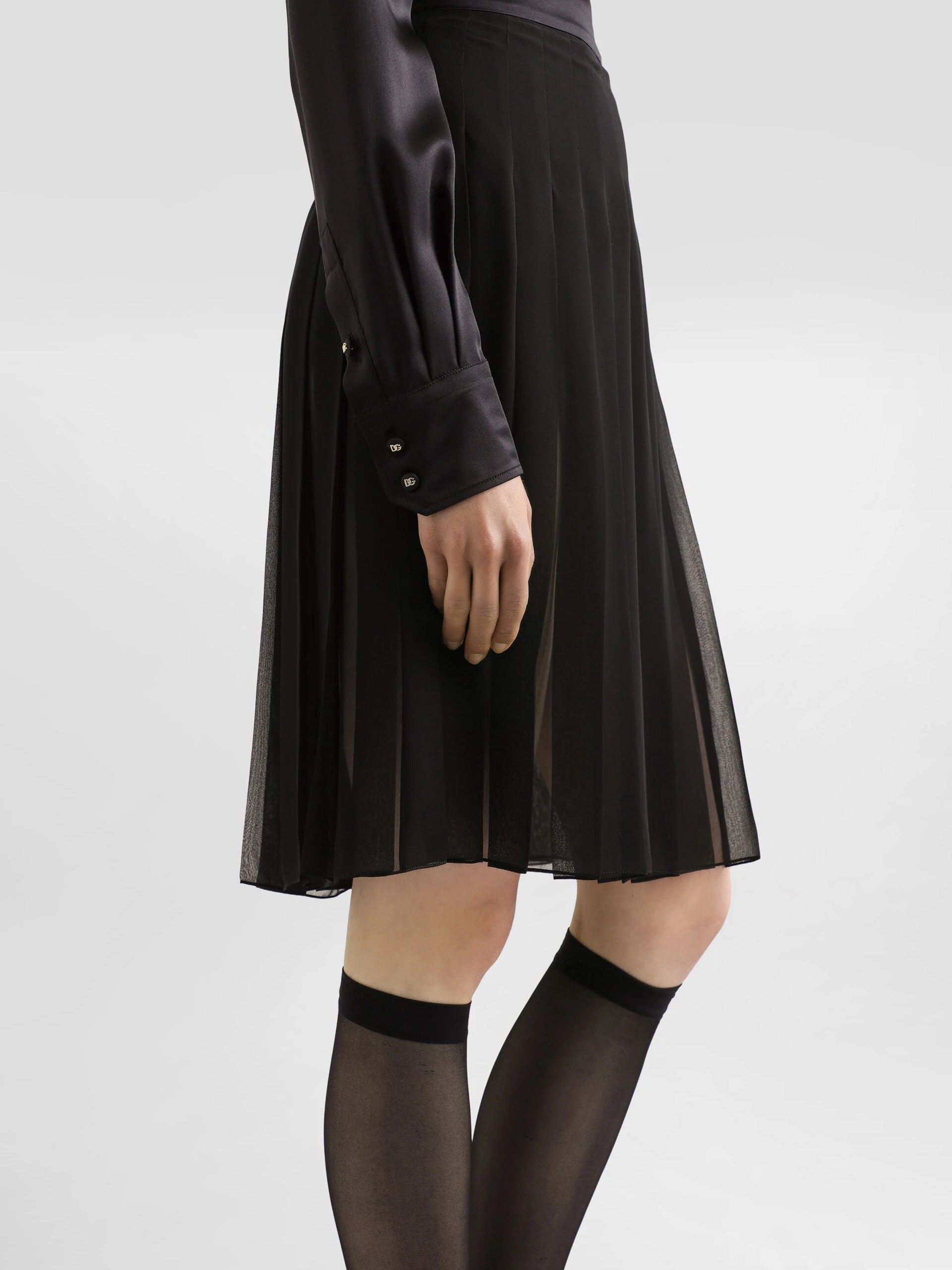 Dolce&Gabbana Pleated chiffon midi circle skirt