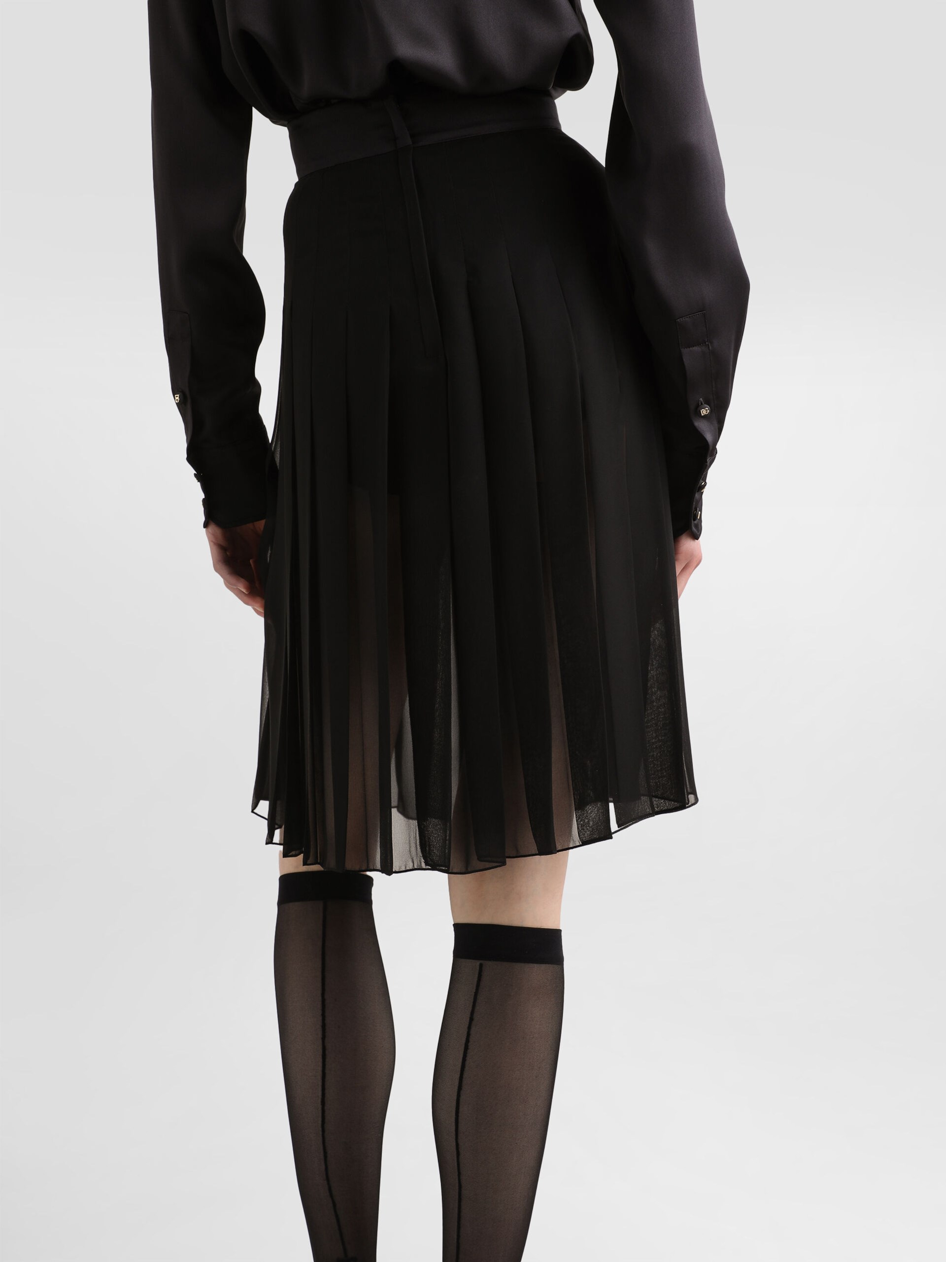 Dolce&Gabbana Pleated chiffon midi circle skirt