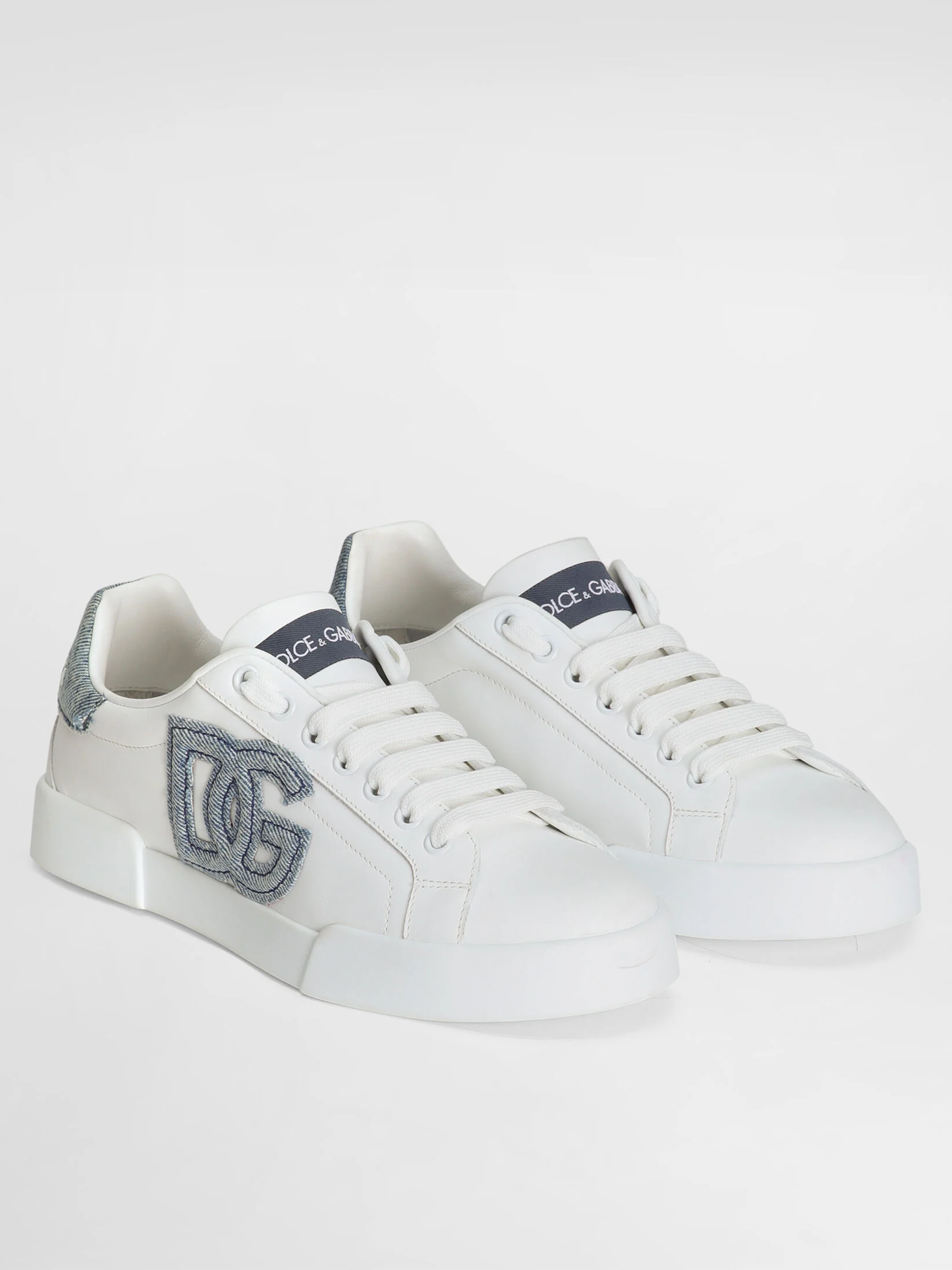 Dolce&Gabbana Portofino white sneakers with denim logo