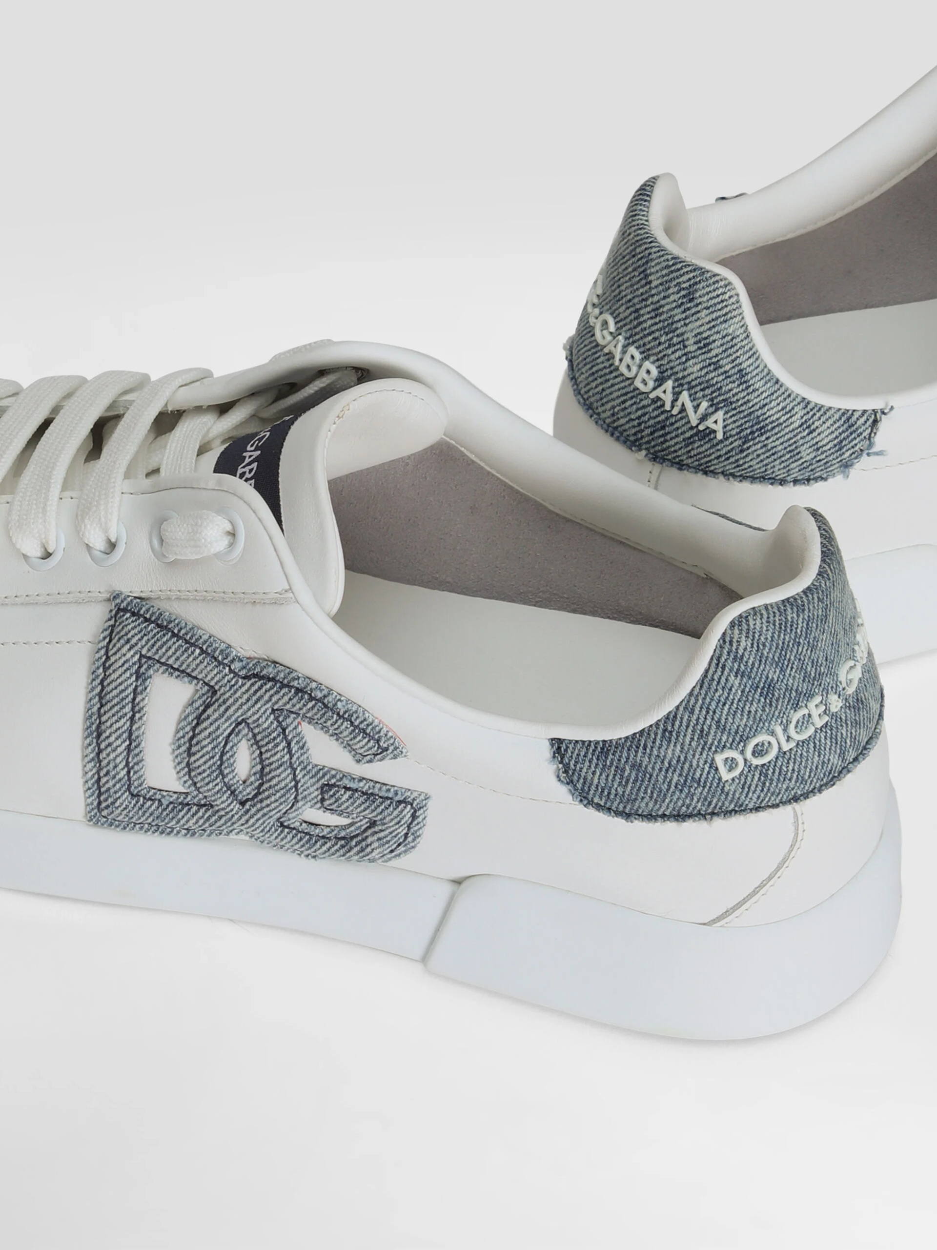 Dolce&Gabbana Portofino white sneakers with denim logo