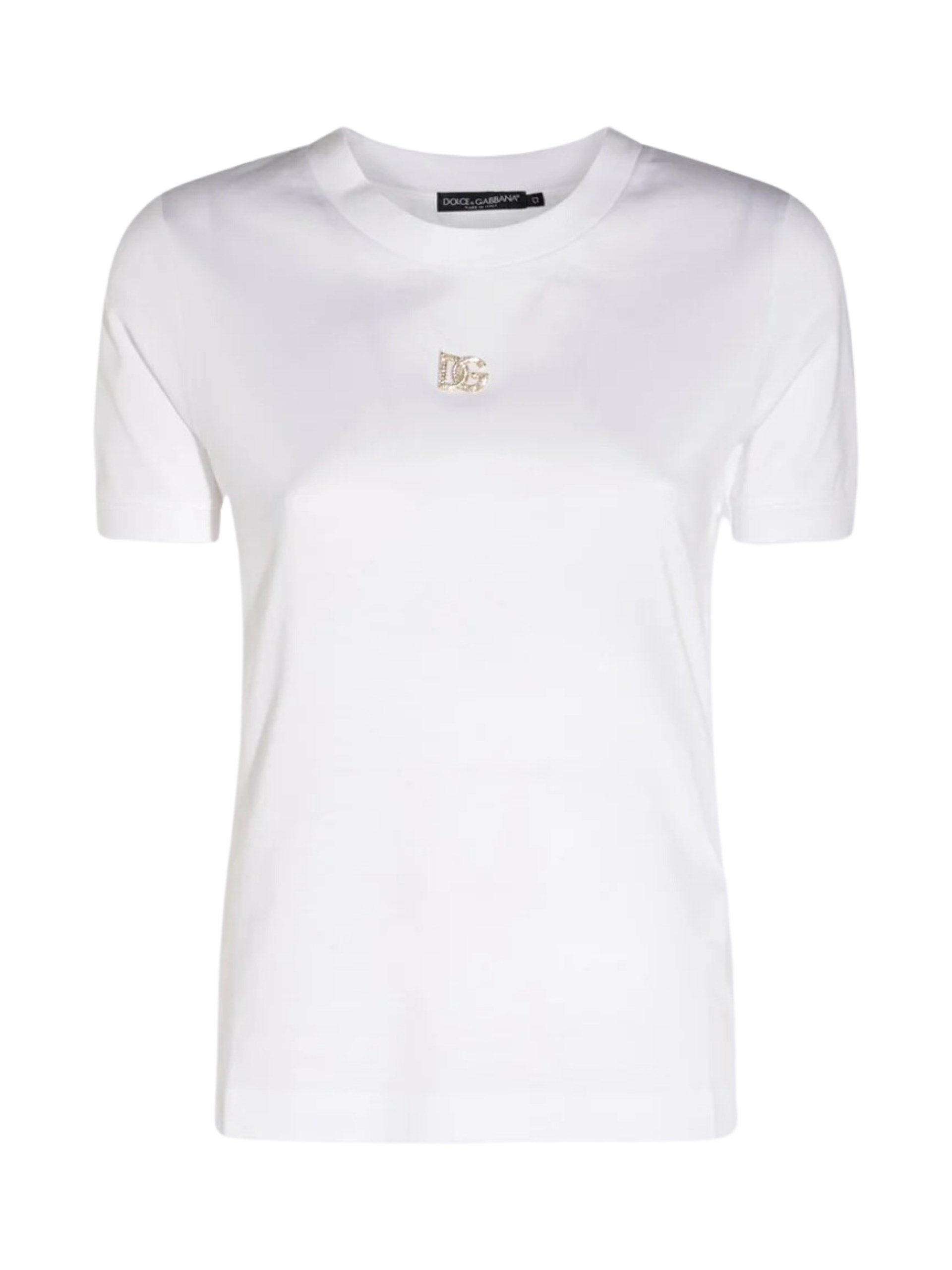 White cotton T-shirt from Dolce&Gabbana with logo on the front