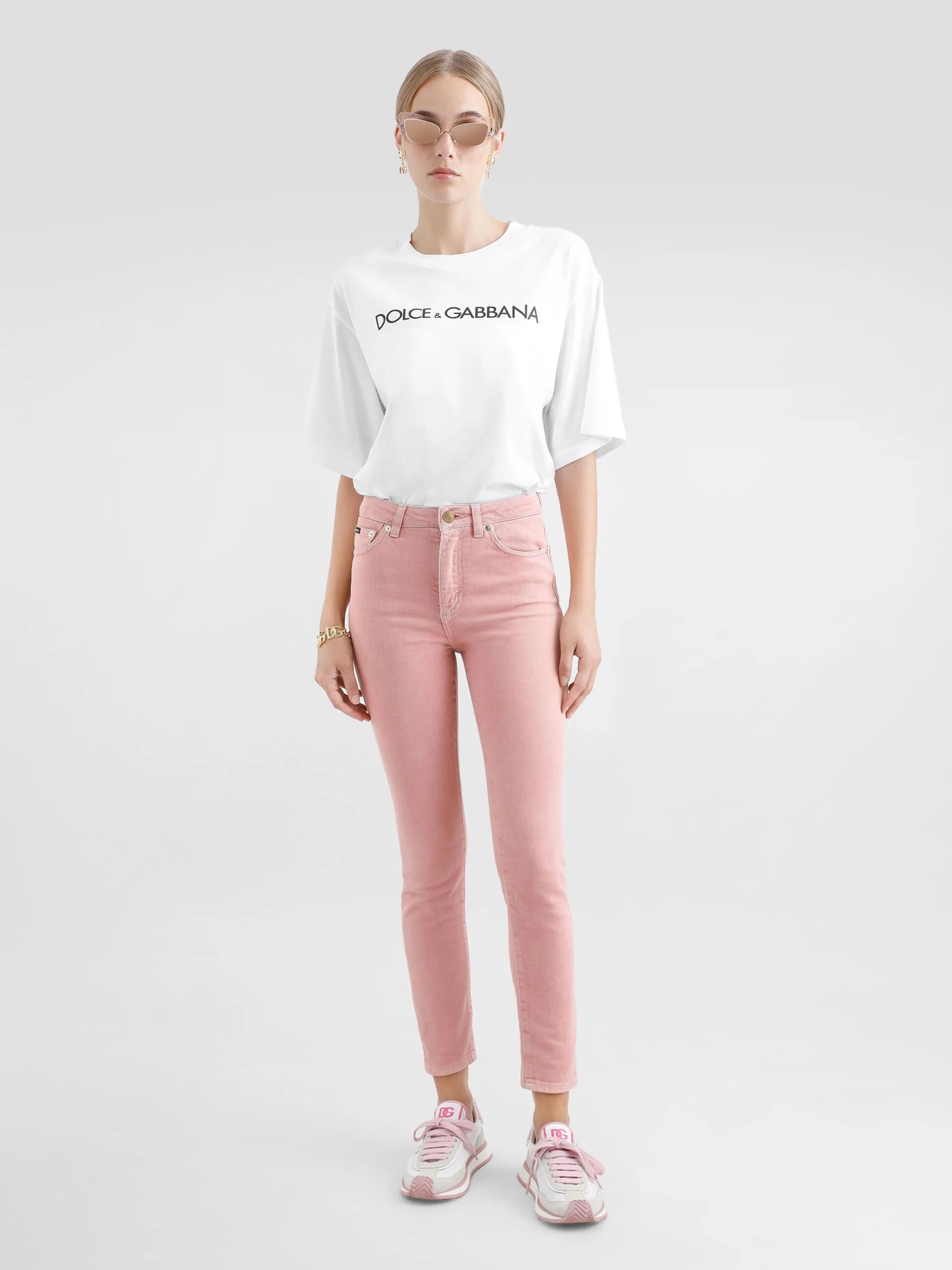 SHORT-SLEEVED COTTON T-SHIRT WITH DOLCE&GABBANA LETTERING