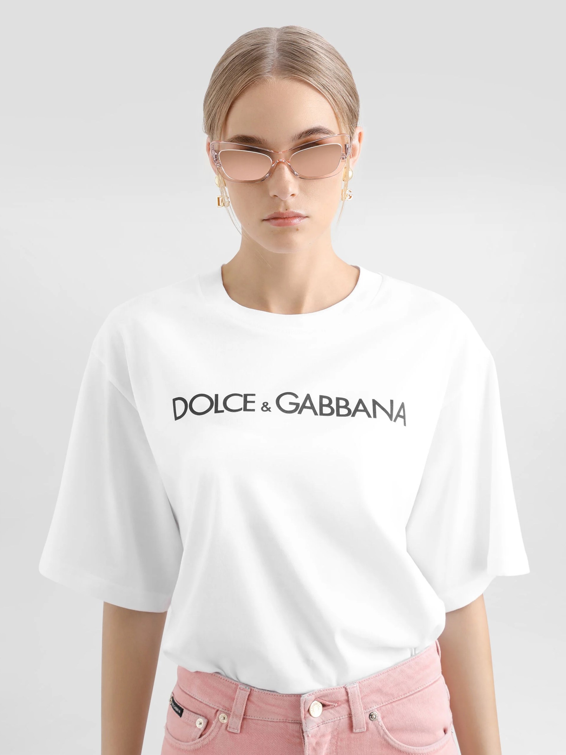 SHORT-SLEEVED COTTON T-SHIRT WITH DOLCE&GABBANA LETTERING