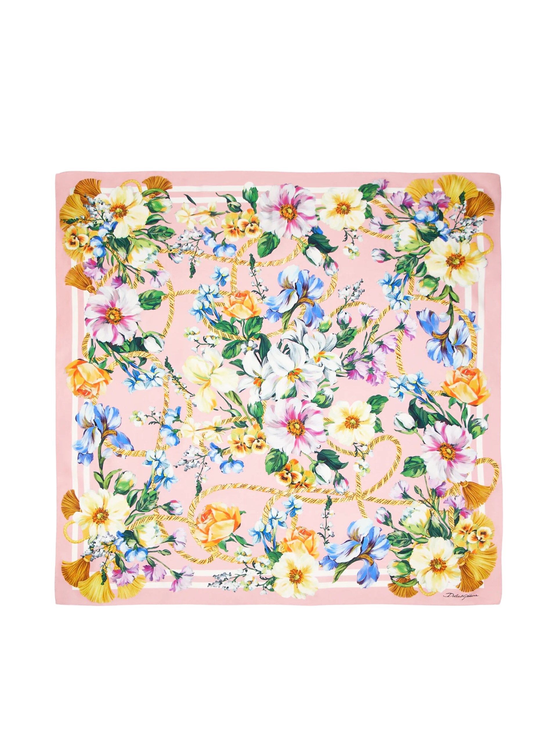 DOLCE&GABBANA floral-print silk twill foulard