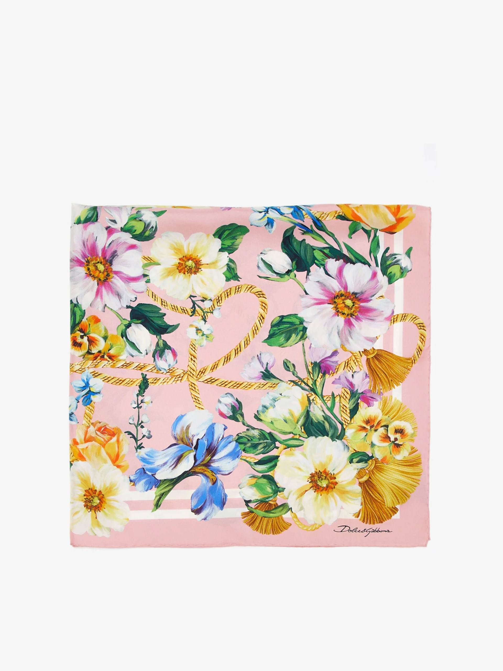 DOLCE&GABBANA floral-print silk twill foulard