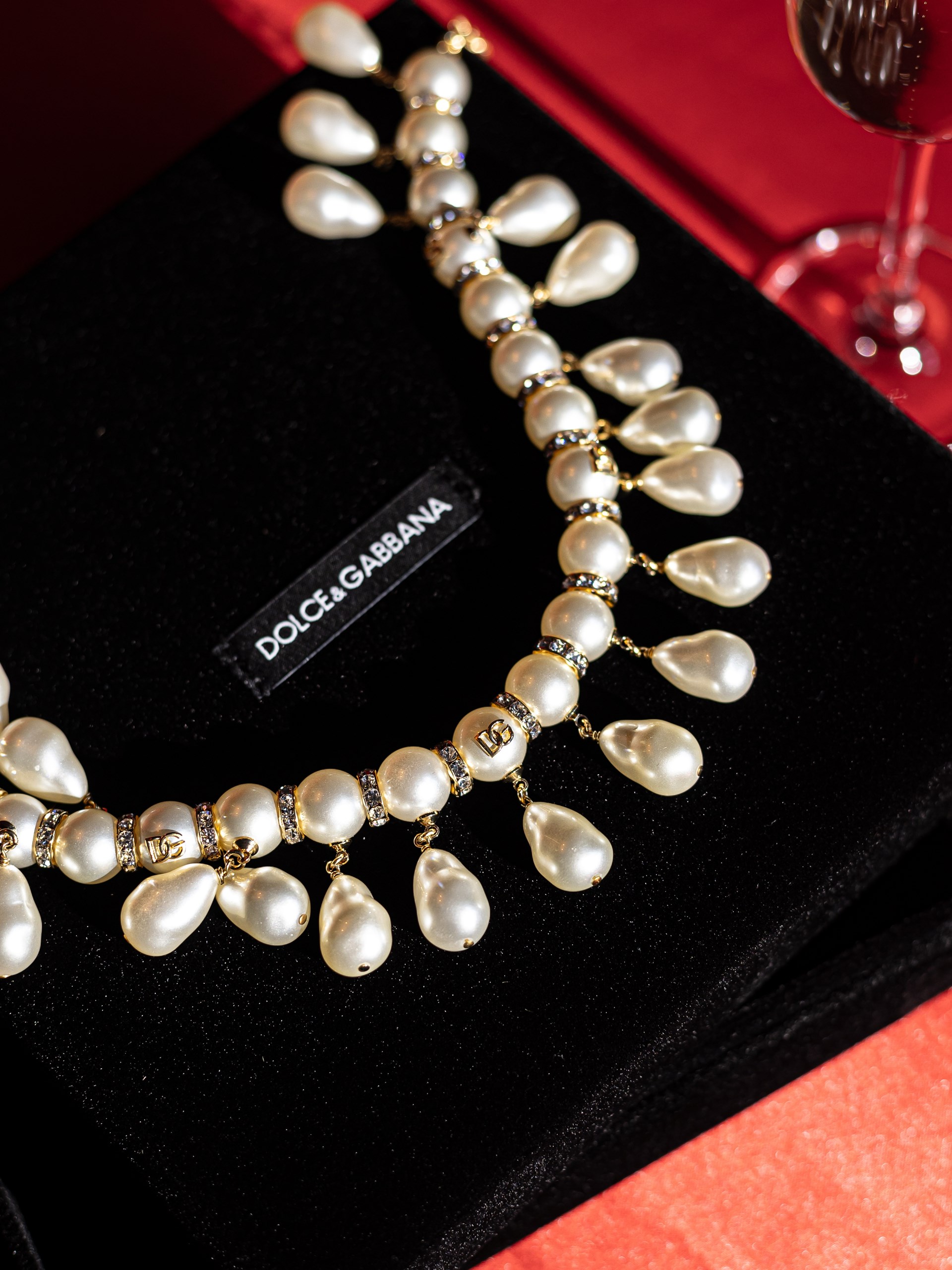 Dolce&Gabbana logo-embellished pearl necklace