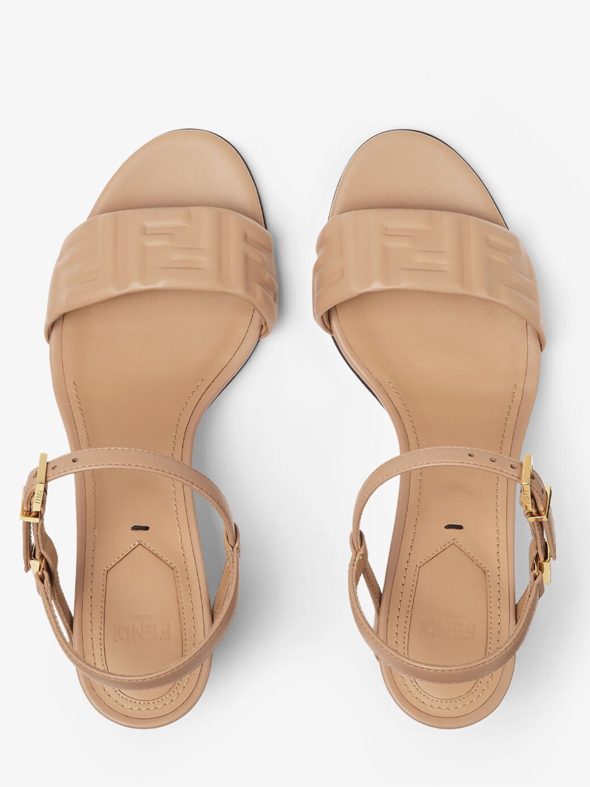Beige Fendi Delfina heeled sandals