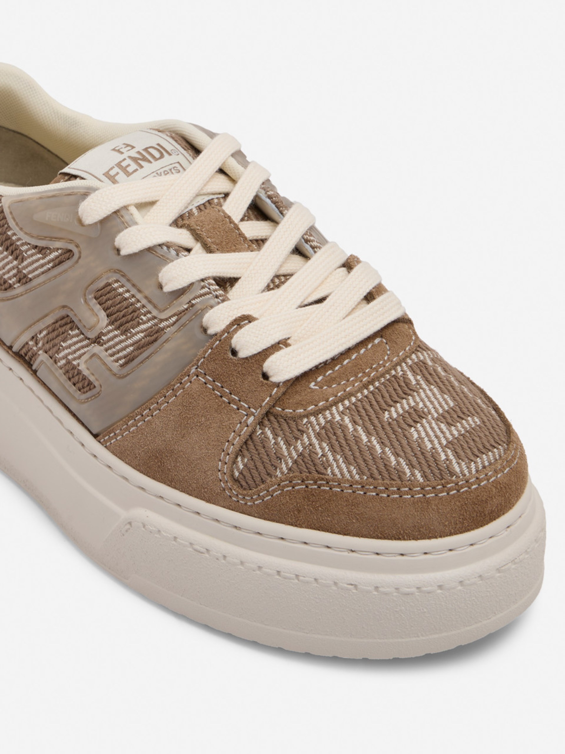 Beige Fendi Match sneakers with combined logos