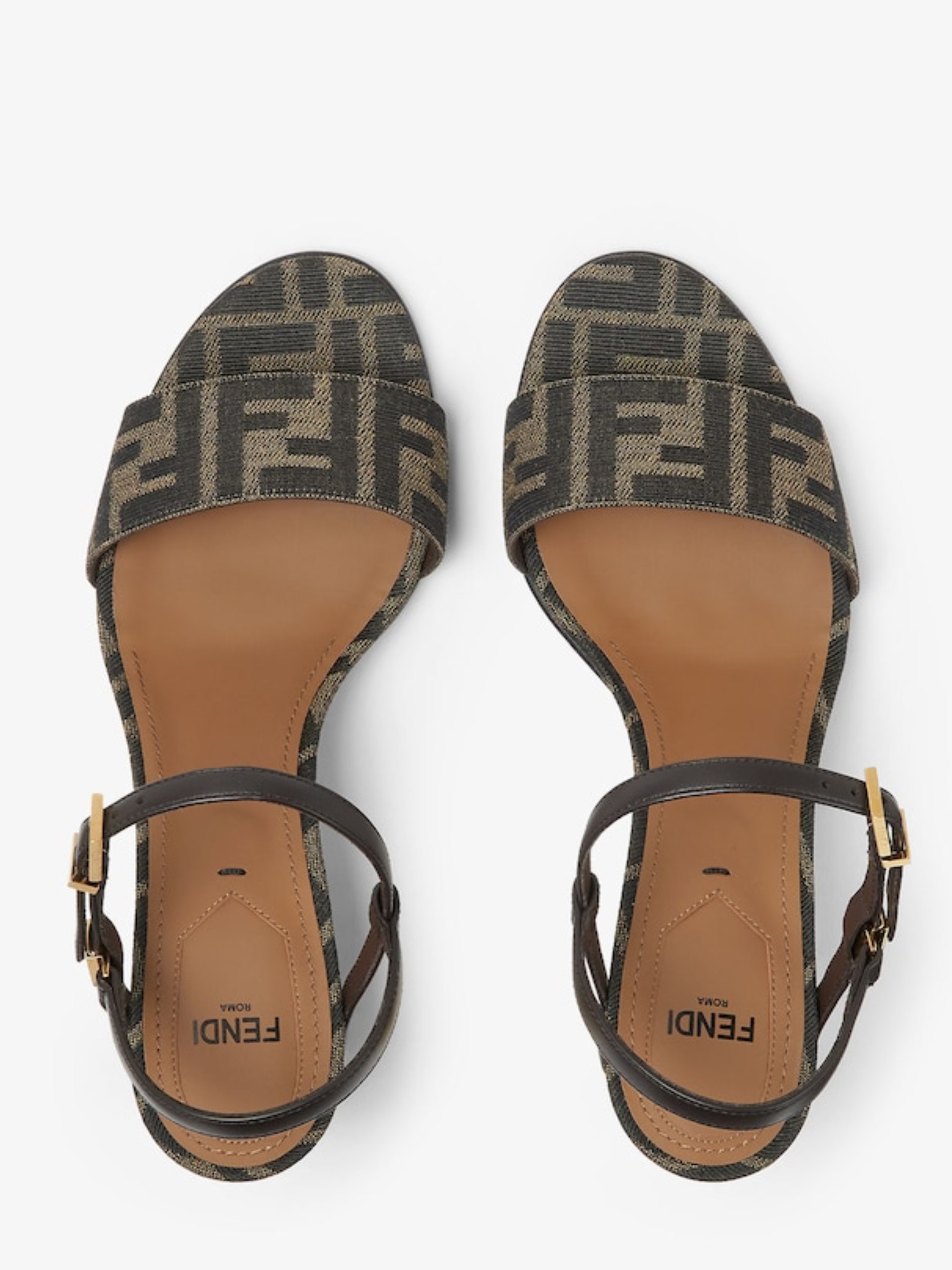 Жакардові босоніжки Fendi Delfina з логотипом FF