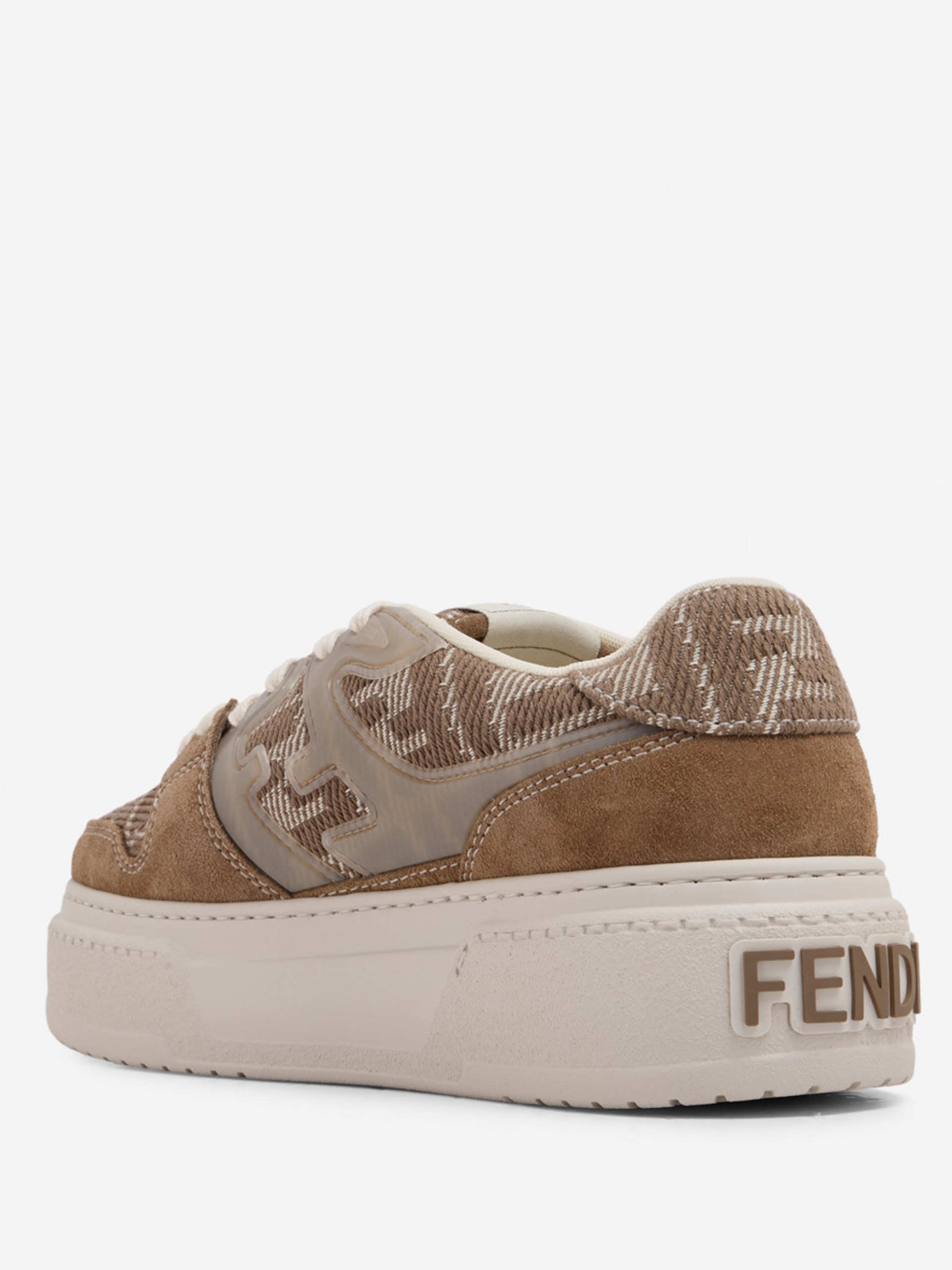 Beige Fendi Match sneakers with combined logos
